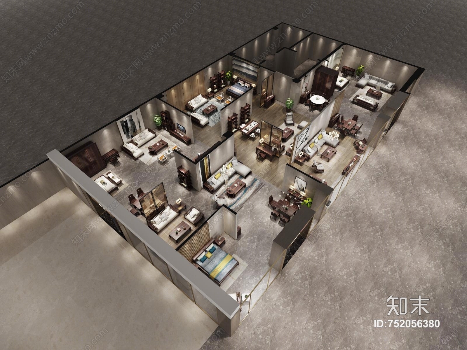 中式家具专卖店3D模型下载【ID:752056380】
