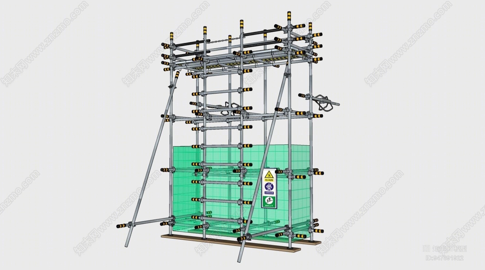 现代钢管脚手架SU模型下载【ID:947891922】