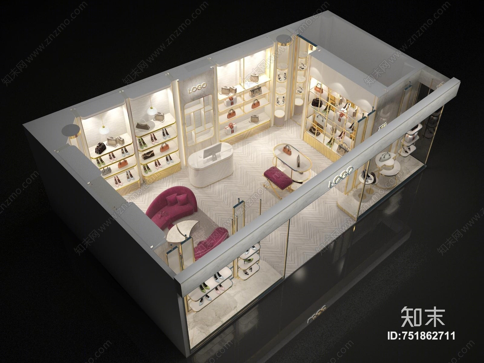 现代鞋店3D模型下载【ID:751862711】