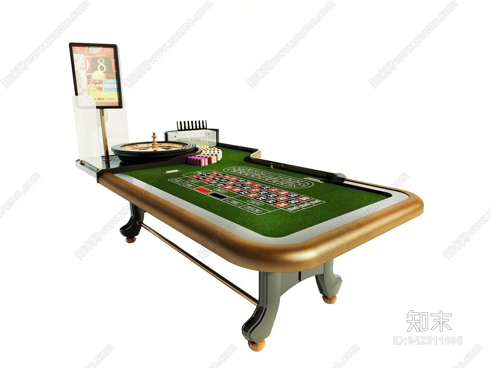 现代棋牌桌3D模型下载【ID:942311895】