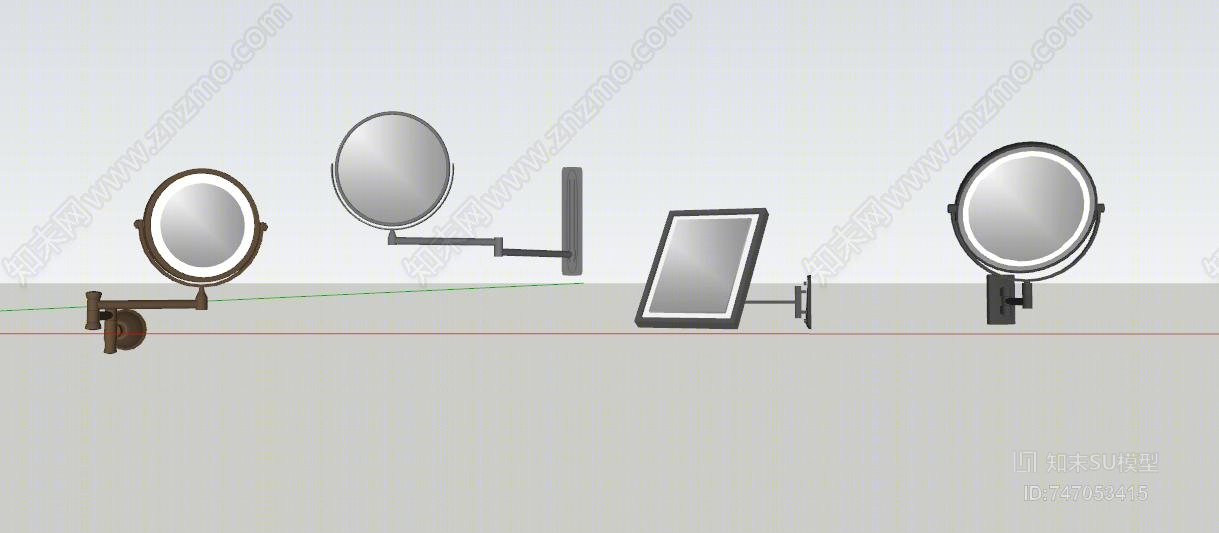 现代卫浴镜SU模型下载【ID:747053415】