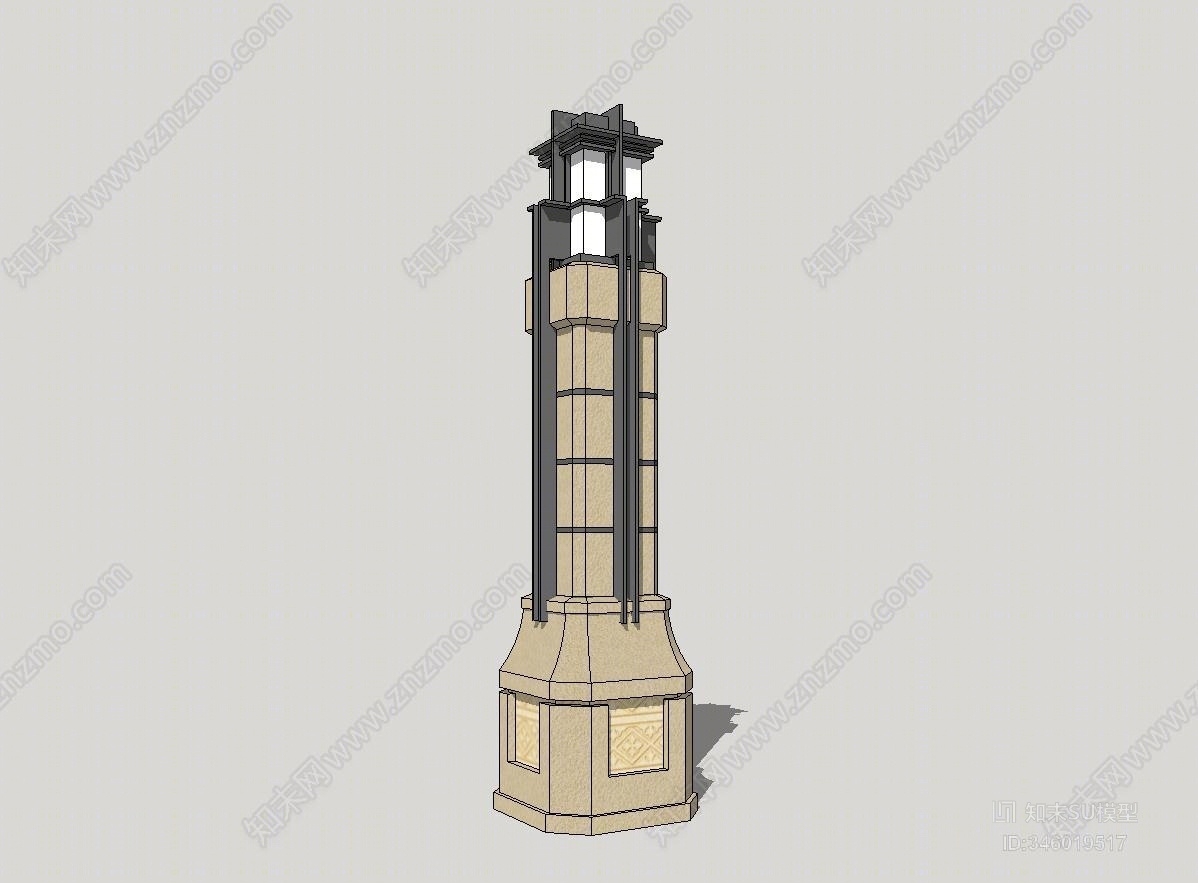 现代风格路灯SU模型下载【ID:346019517】