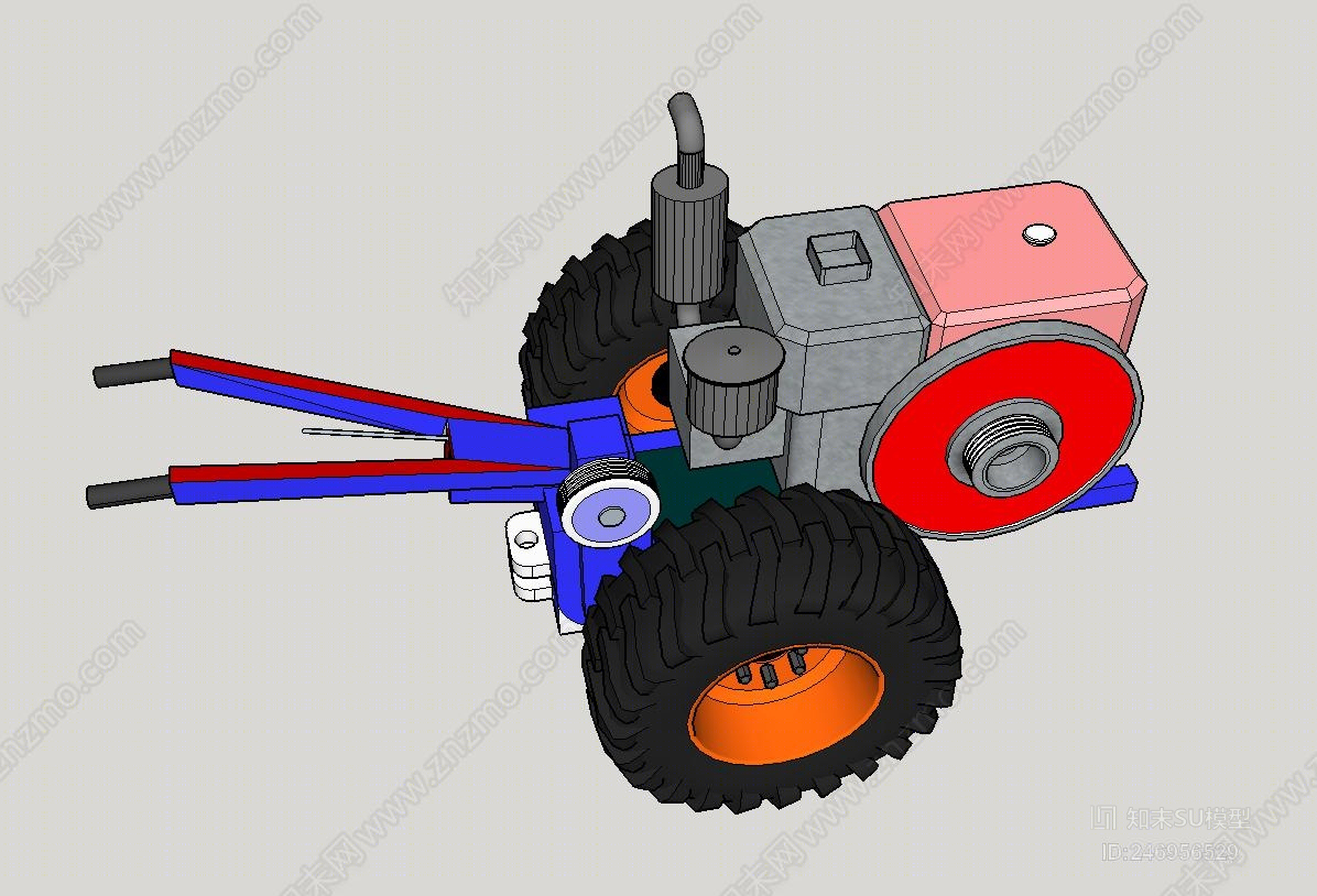 工业风手扶拖拉机SU模型下载【ID:246956529】