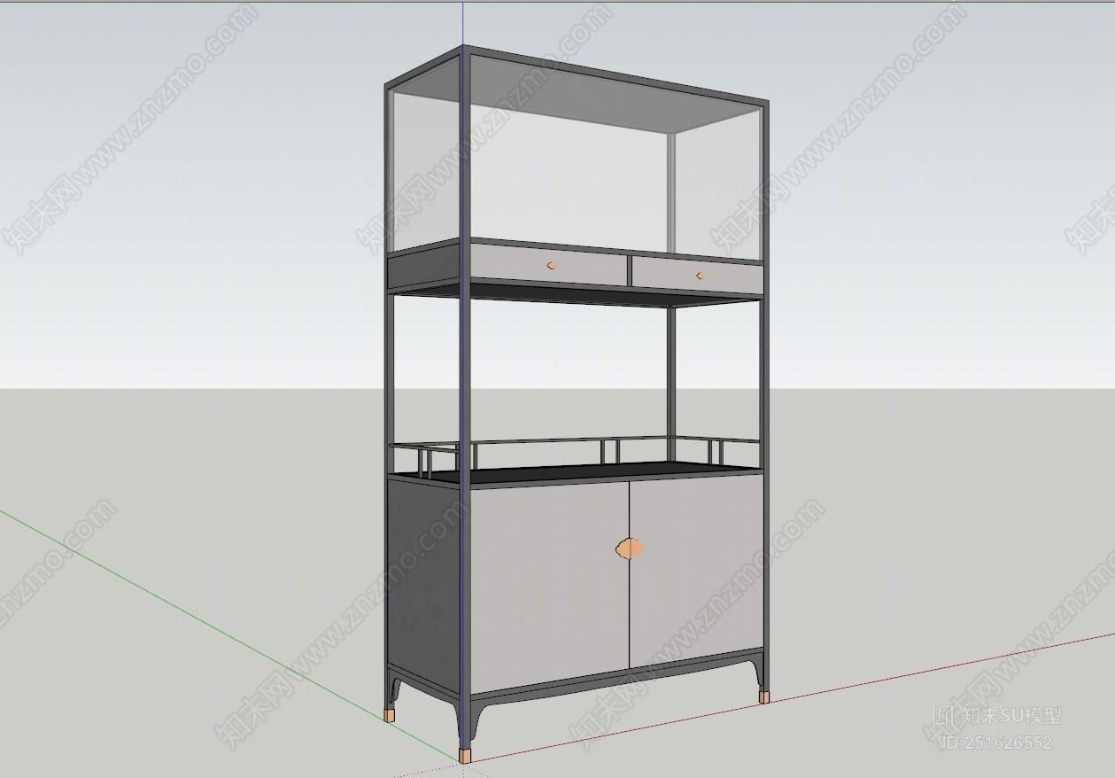 中式风格展示架SU模型下载【ID:251626552】