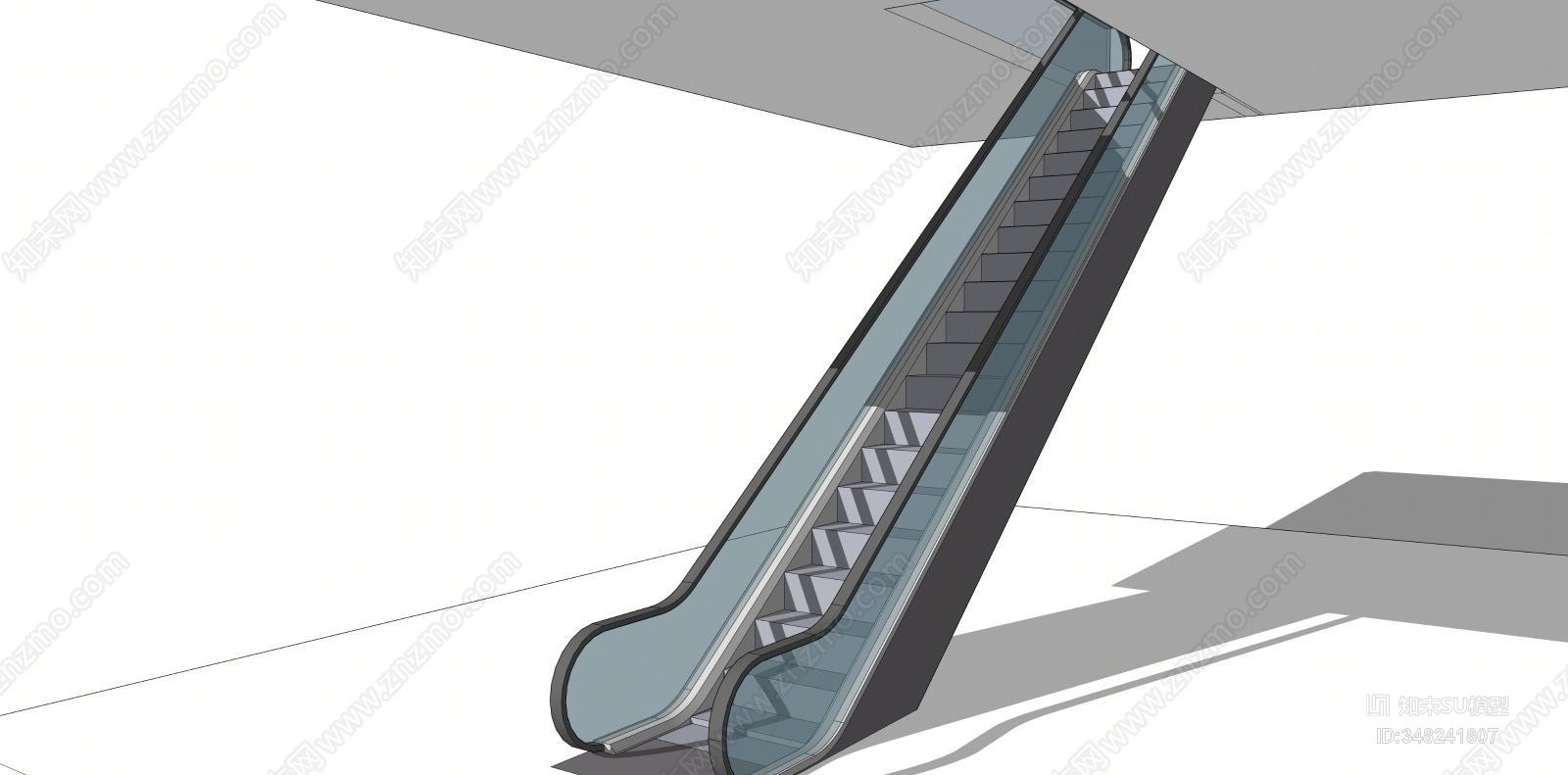 现代风格电动扶梯SU模型下载【ID:348241807】