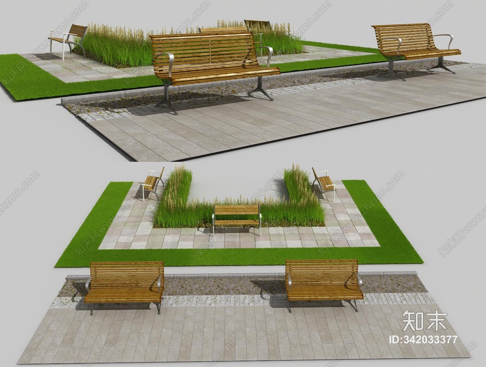 现代户外座椅3D模型下载【ID:342033377】