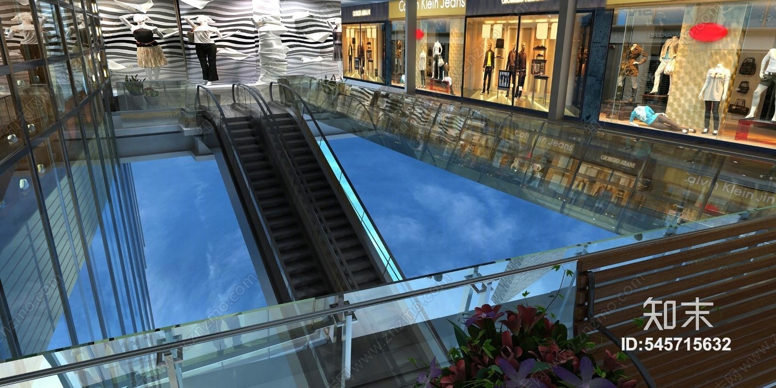 现代扶手电梯3D模型下载【ID:545715632】