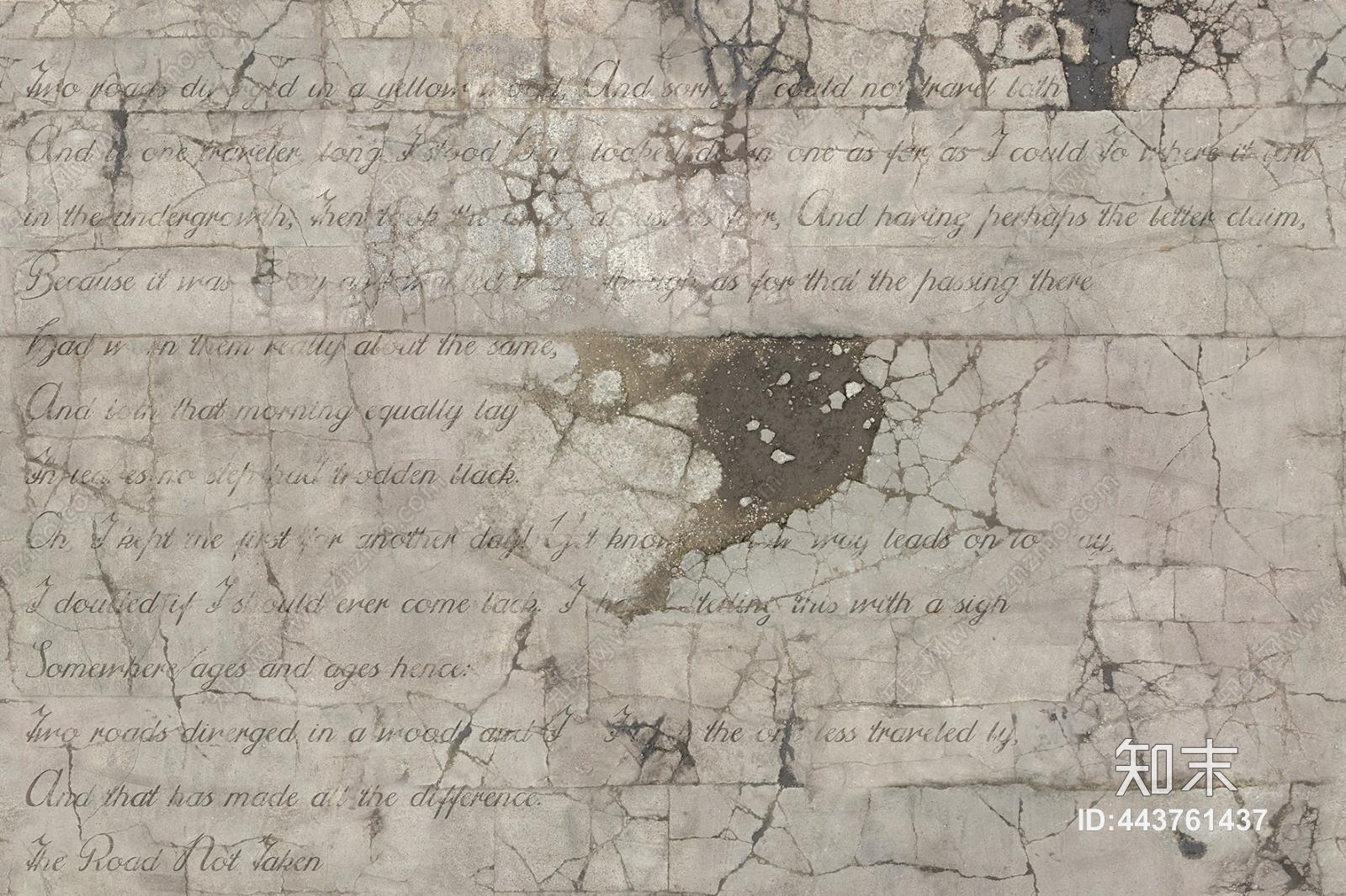 破损墙壁字母装饰壁纸壁画贴图下载【ID:443761437】