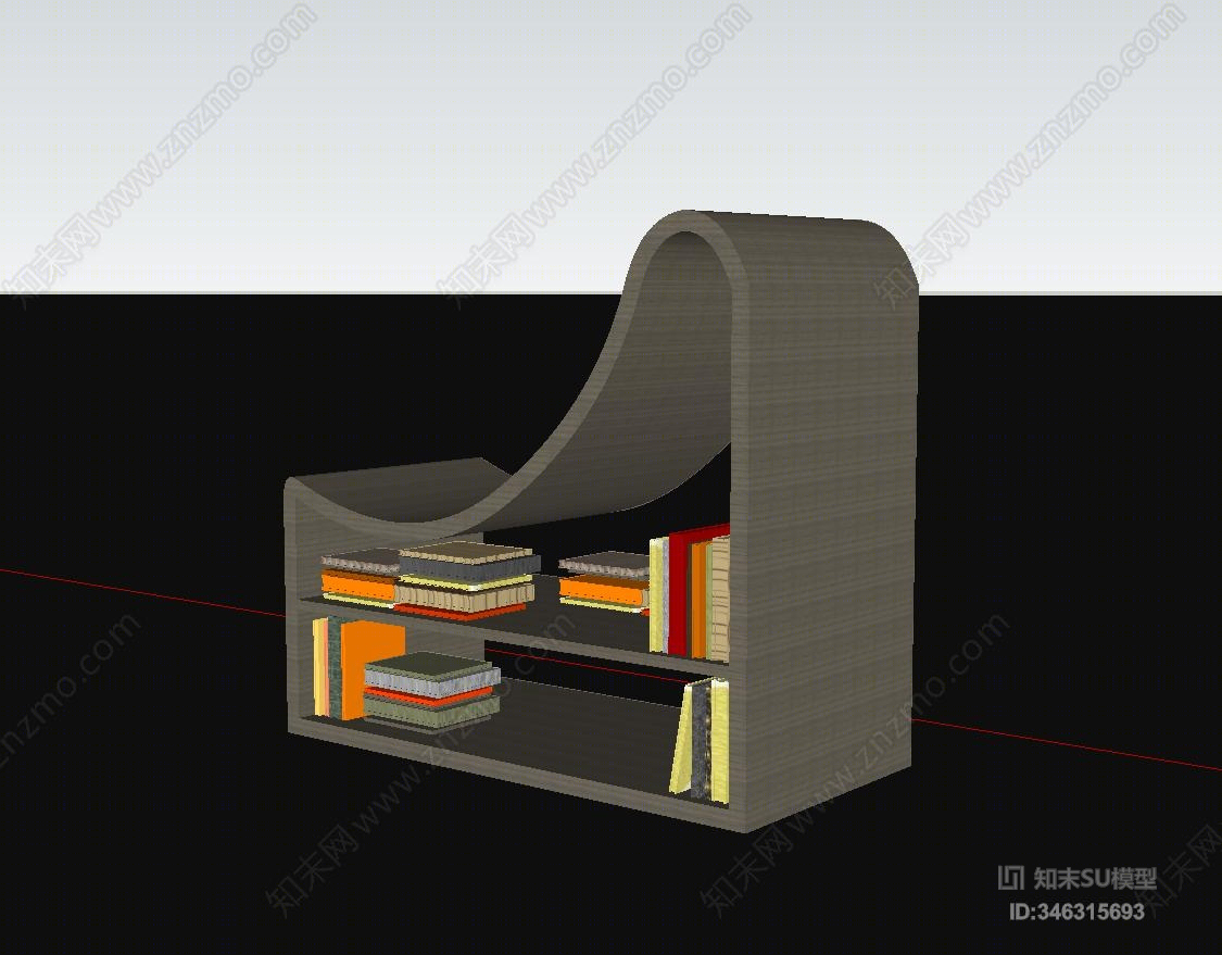北欧书房SU模型下载【ID:346315693】