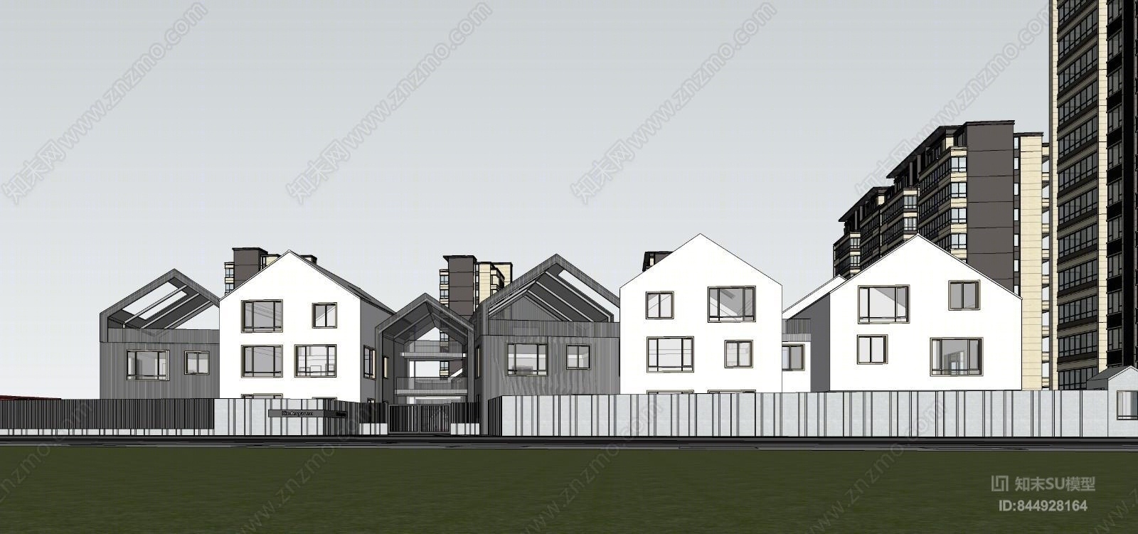 现代合肥皖投万科天下艺境幼儿园示范区SU模型下载【ID:844928164】