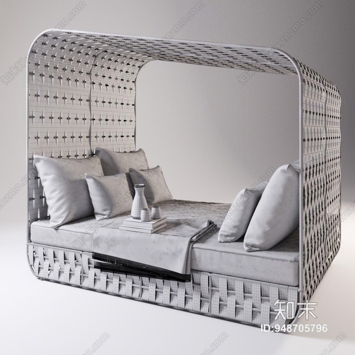 现代户外床3D模型下载【ID:948705796】