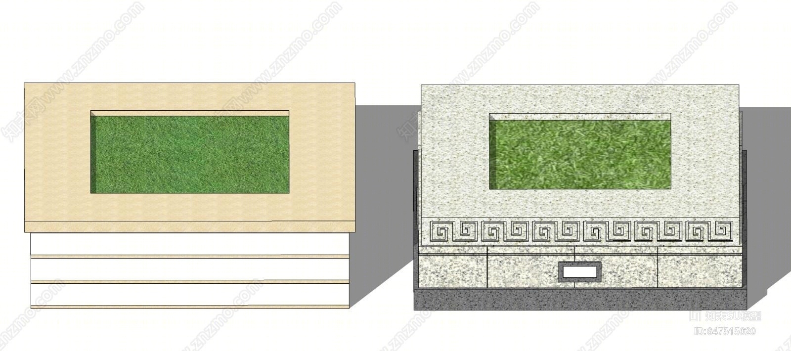 现代方形树池SU模型下载【ID:647515620】