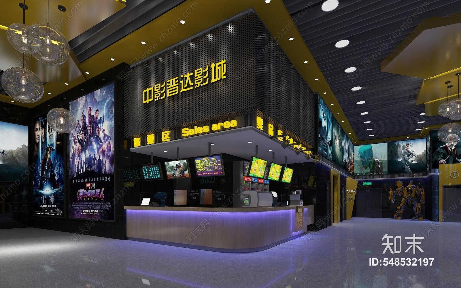 工业风电影院3D模型下载【ID:548532197】