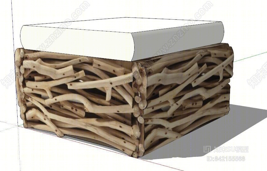 现代藤椅SU模型下载【ID:842155568】