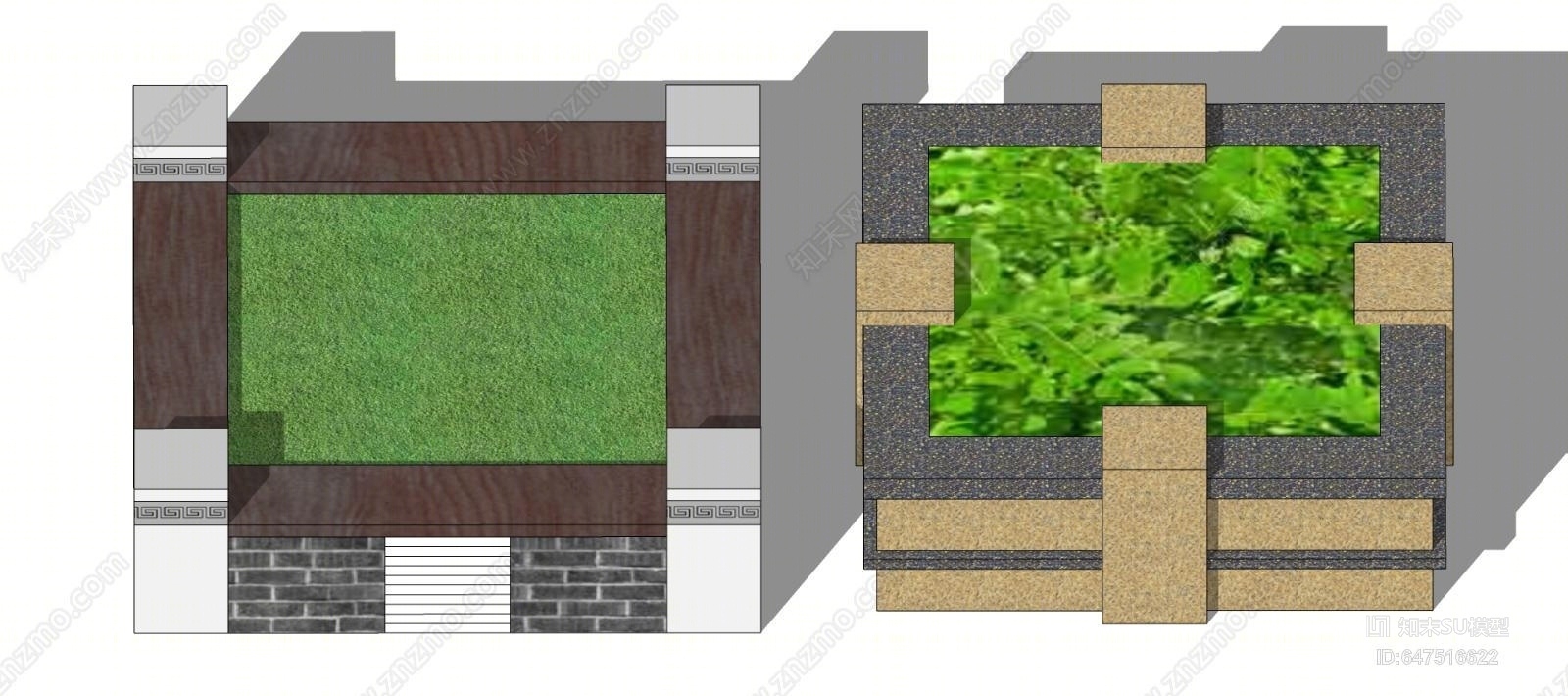 现代方形树池SU模型下载【ID:647516622】