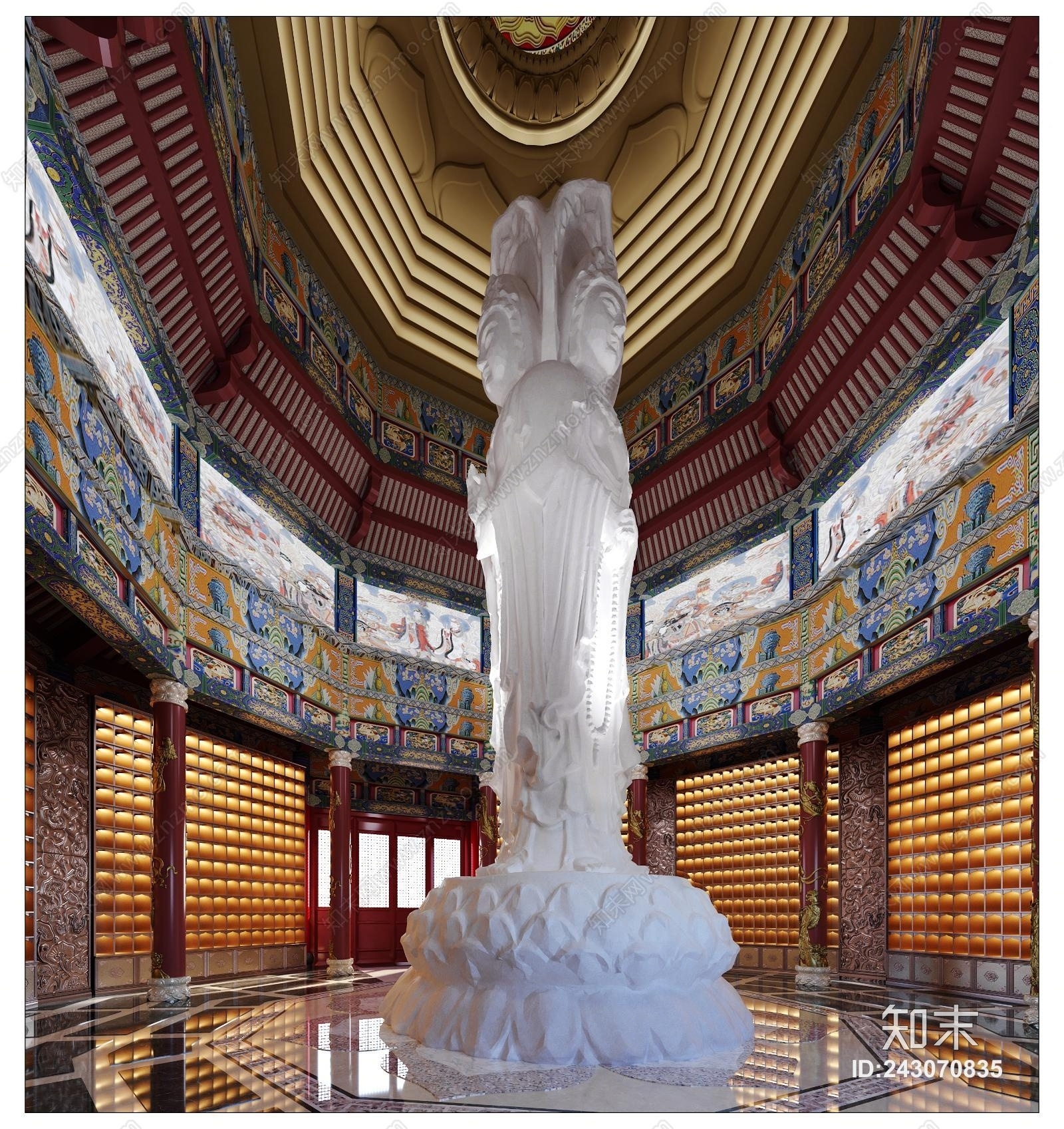 中式寺庙3D模型下载【ID:243070835】