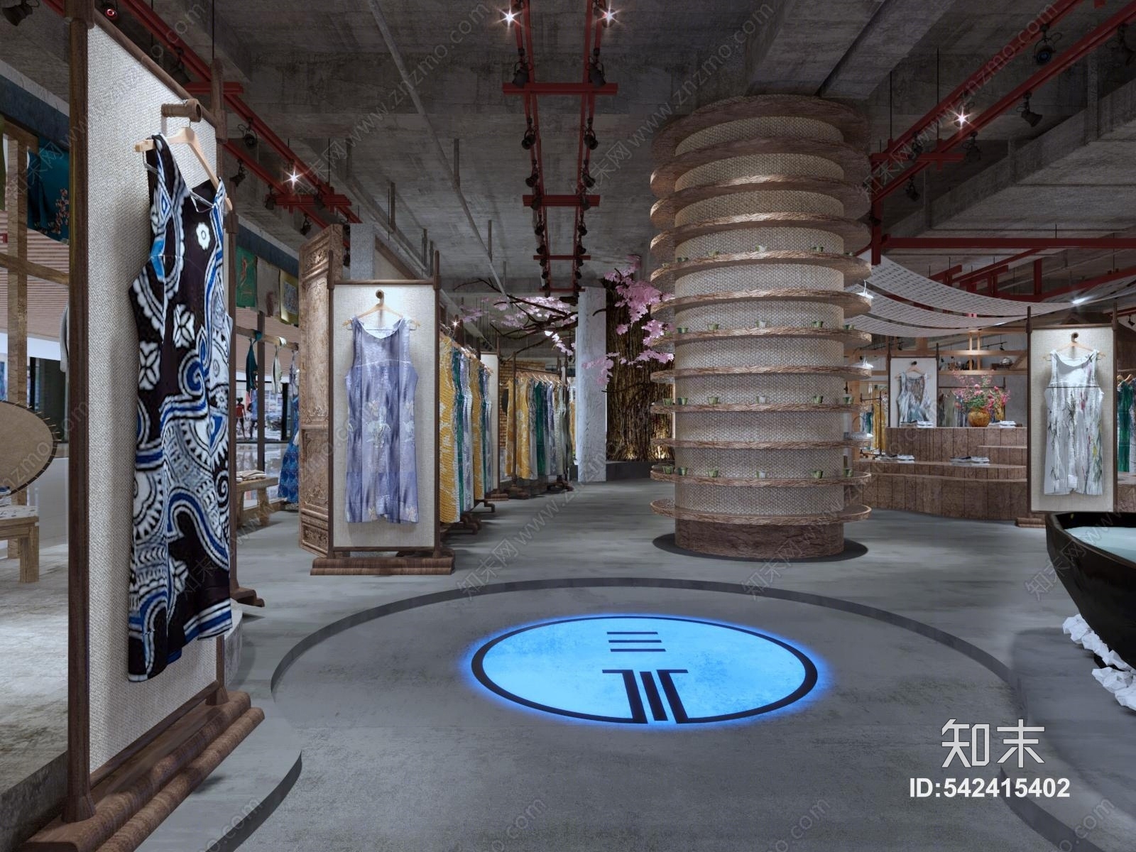 中式民族服装店3D模型下载【ID:542415402】