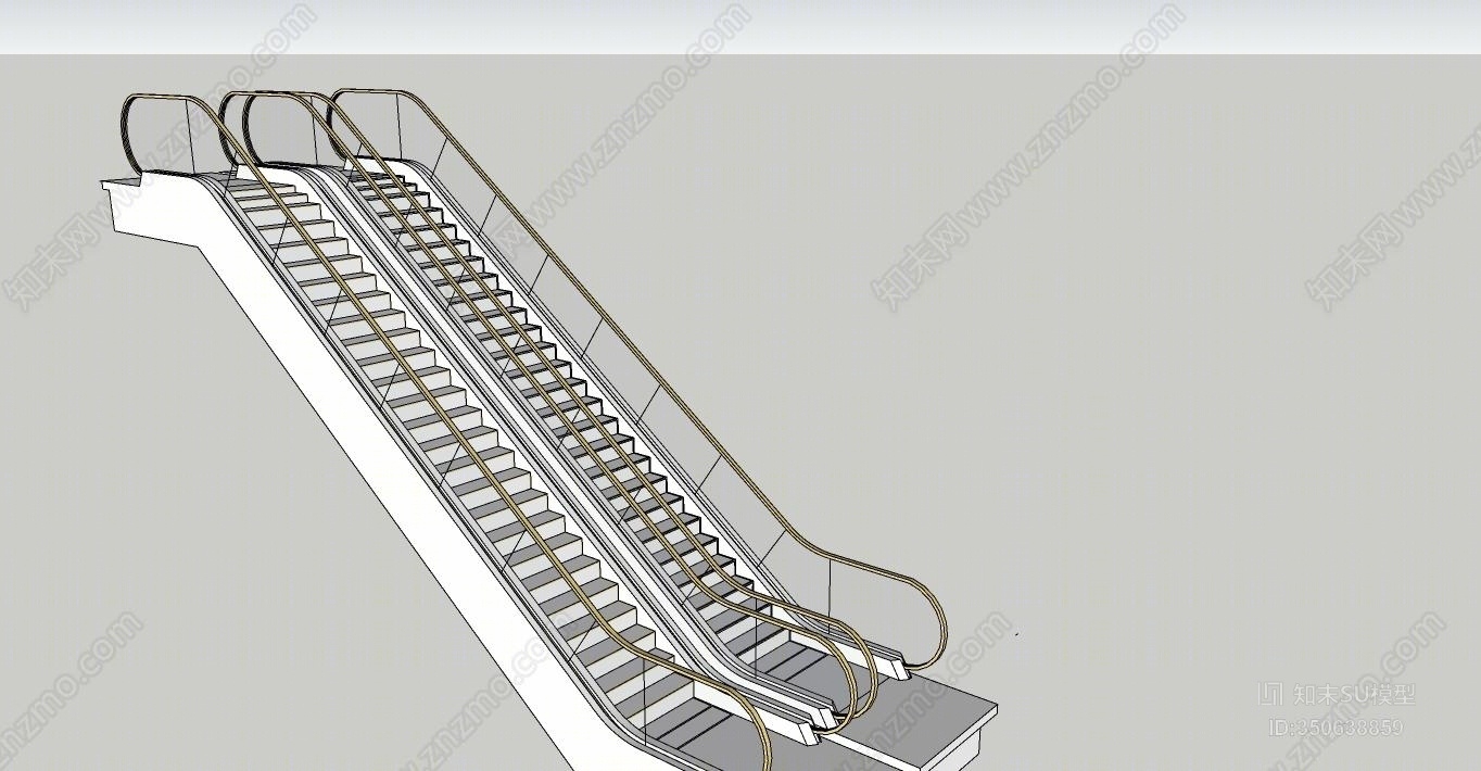 现代风格电动扶梯电梯SU模型下载【ID:350638859】