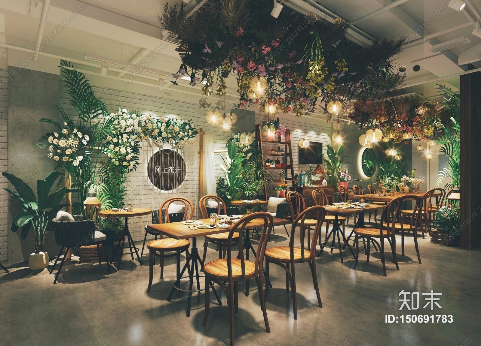 工业风网红花店3D模型下载【ID:150691783】