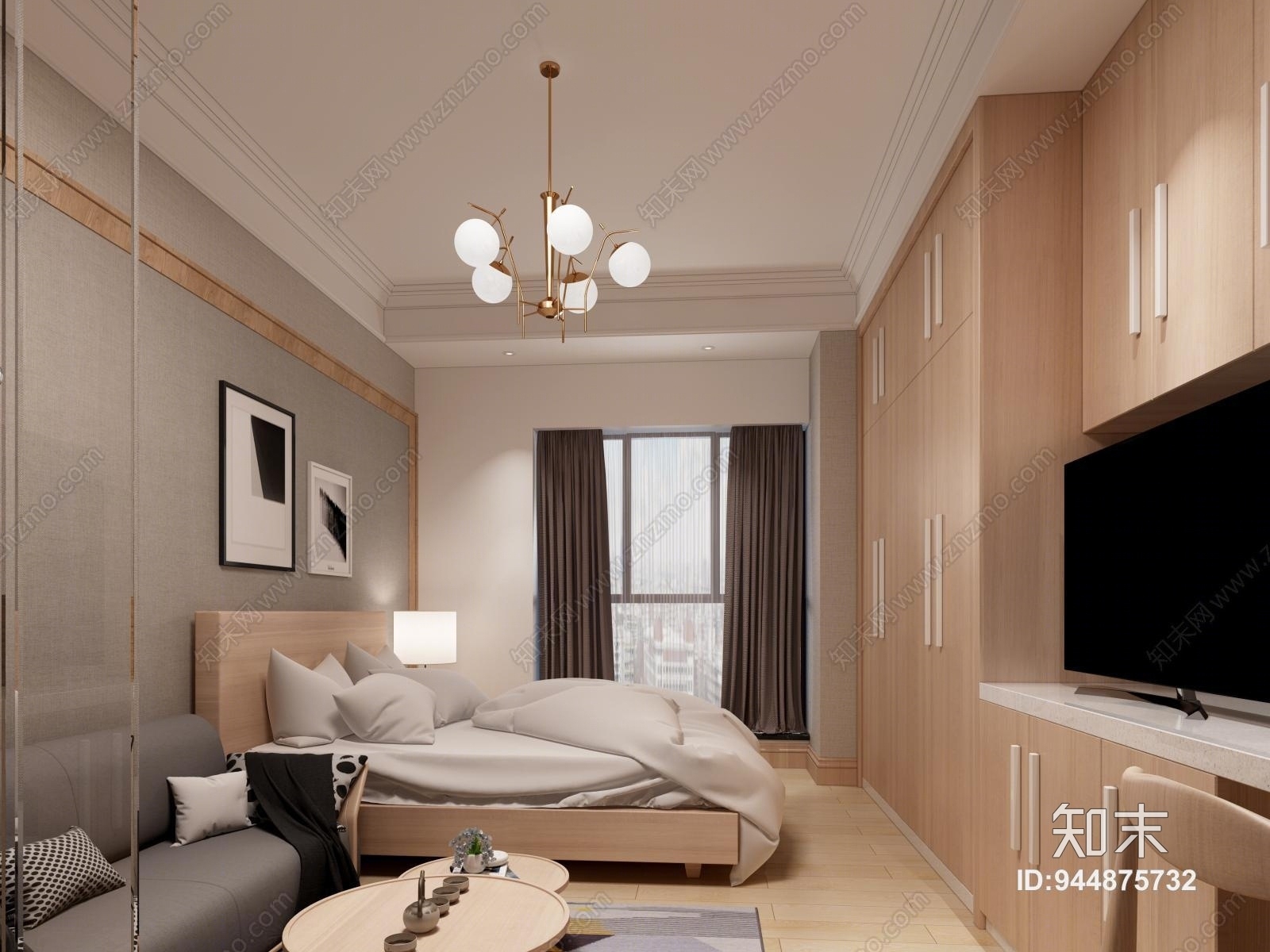 北欧单身公寓3D模型下载【ID:944875732】