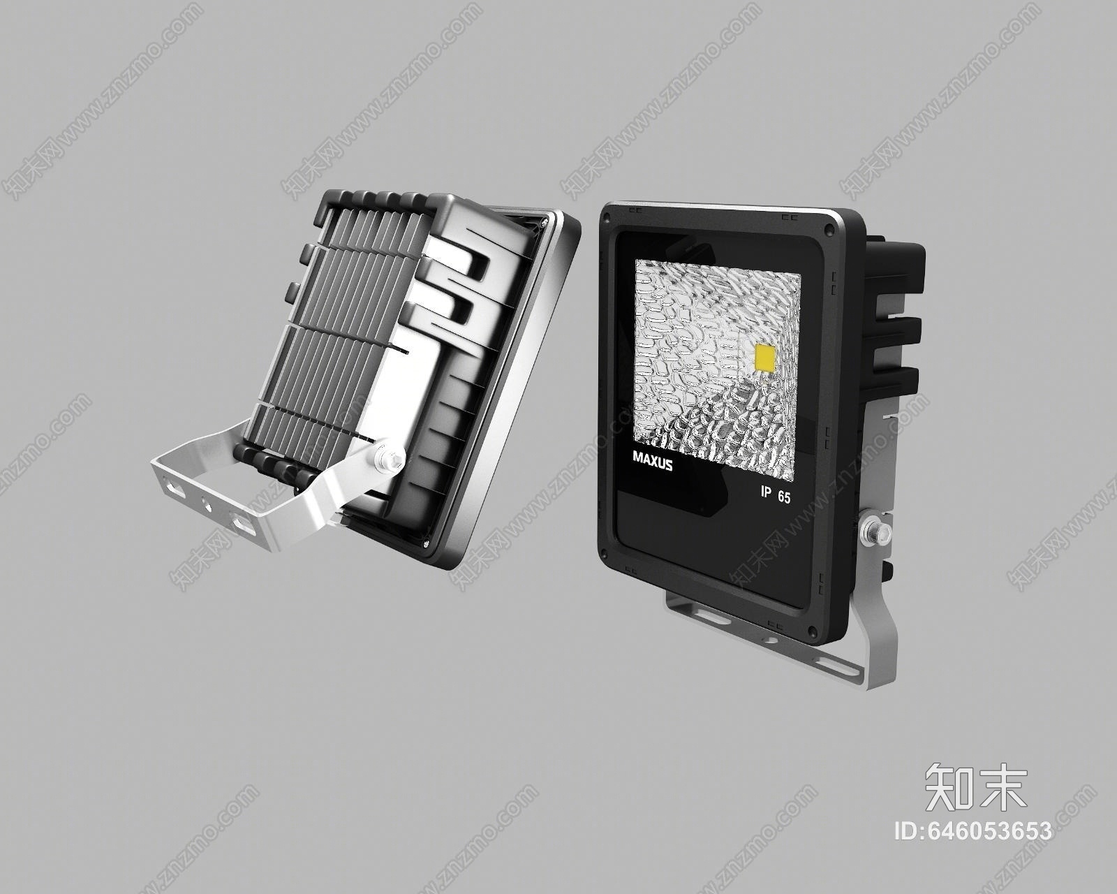 现代LED投光灯3D模型下载【ID:646053653】