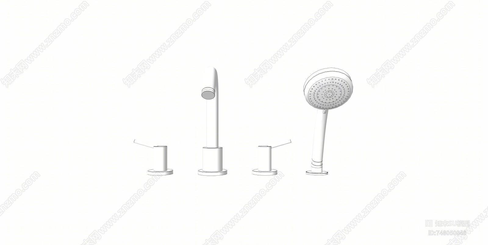 现代风格水龙头SU模型下载【ID:748050046】