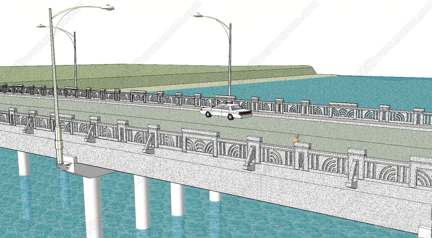 现代风格大桥SU模型下载【ID:948808266】