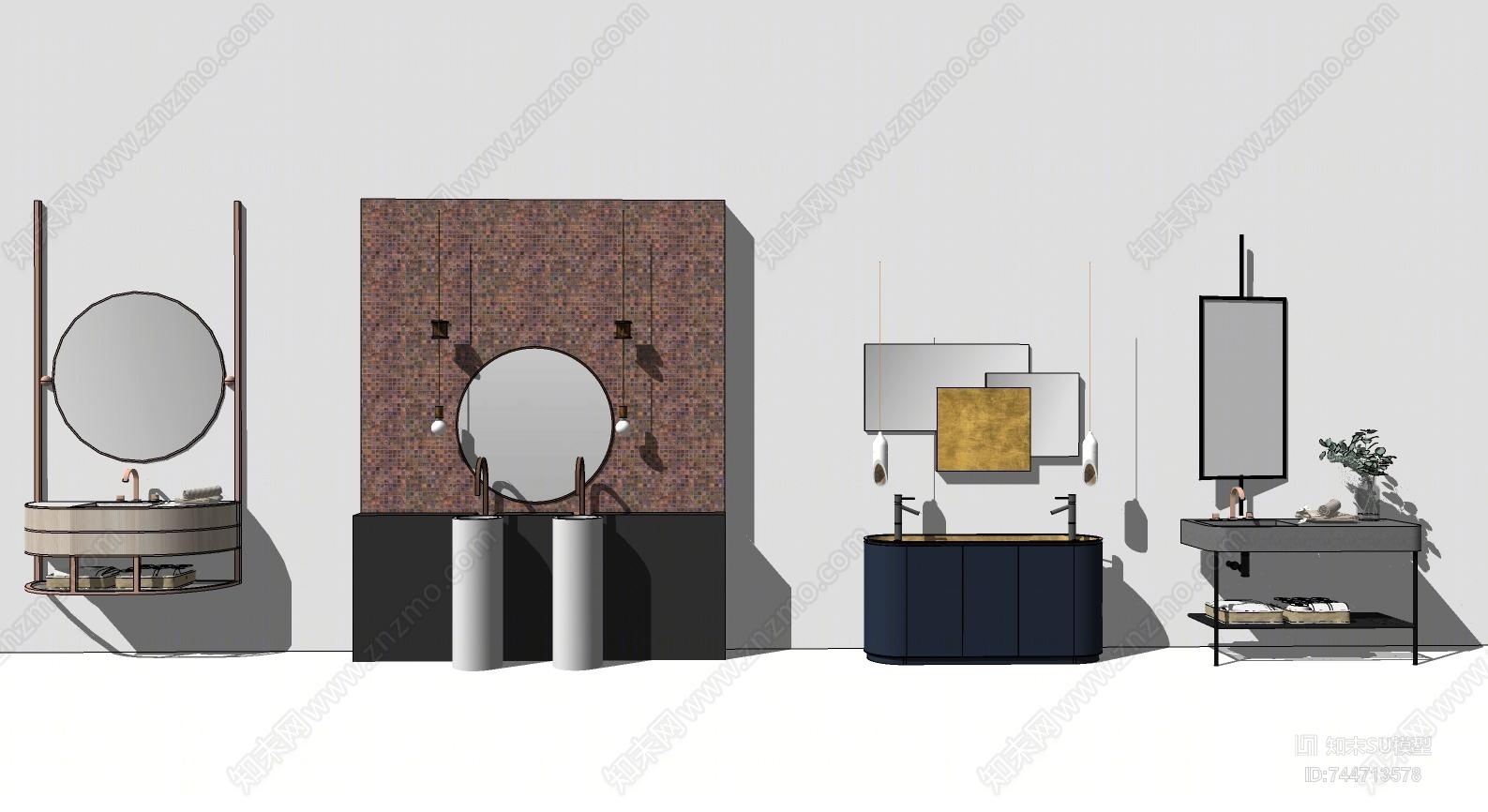 现代北欧洗手台SU模型下载【ID:744713578】