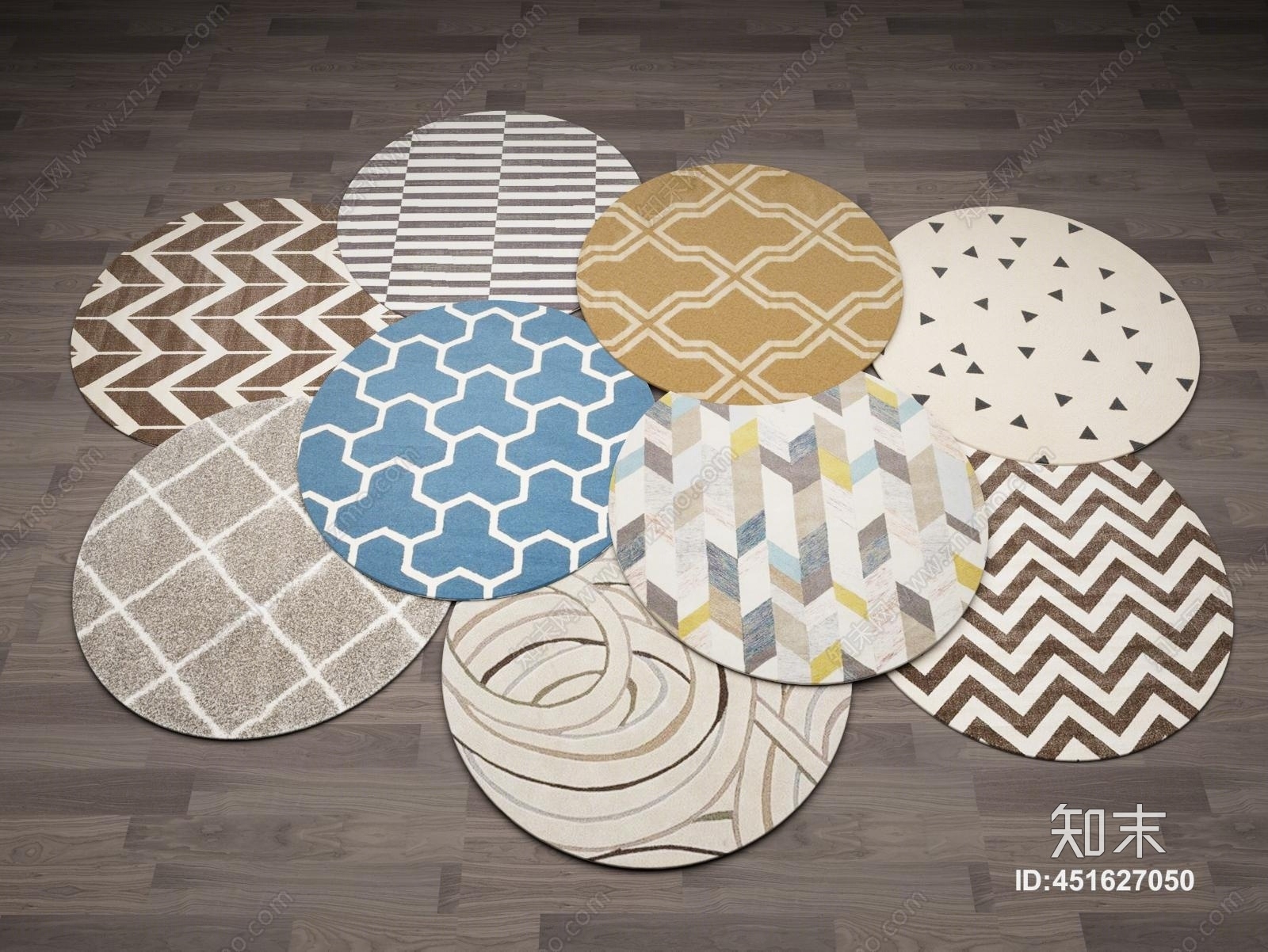 现代地毯模型3D模型下载【ID:451627050】