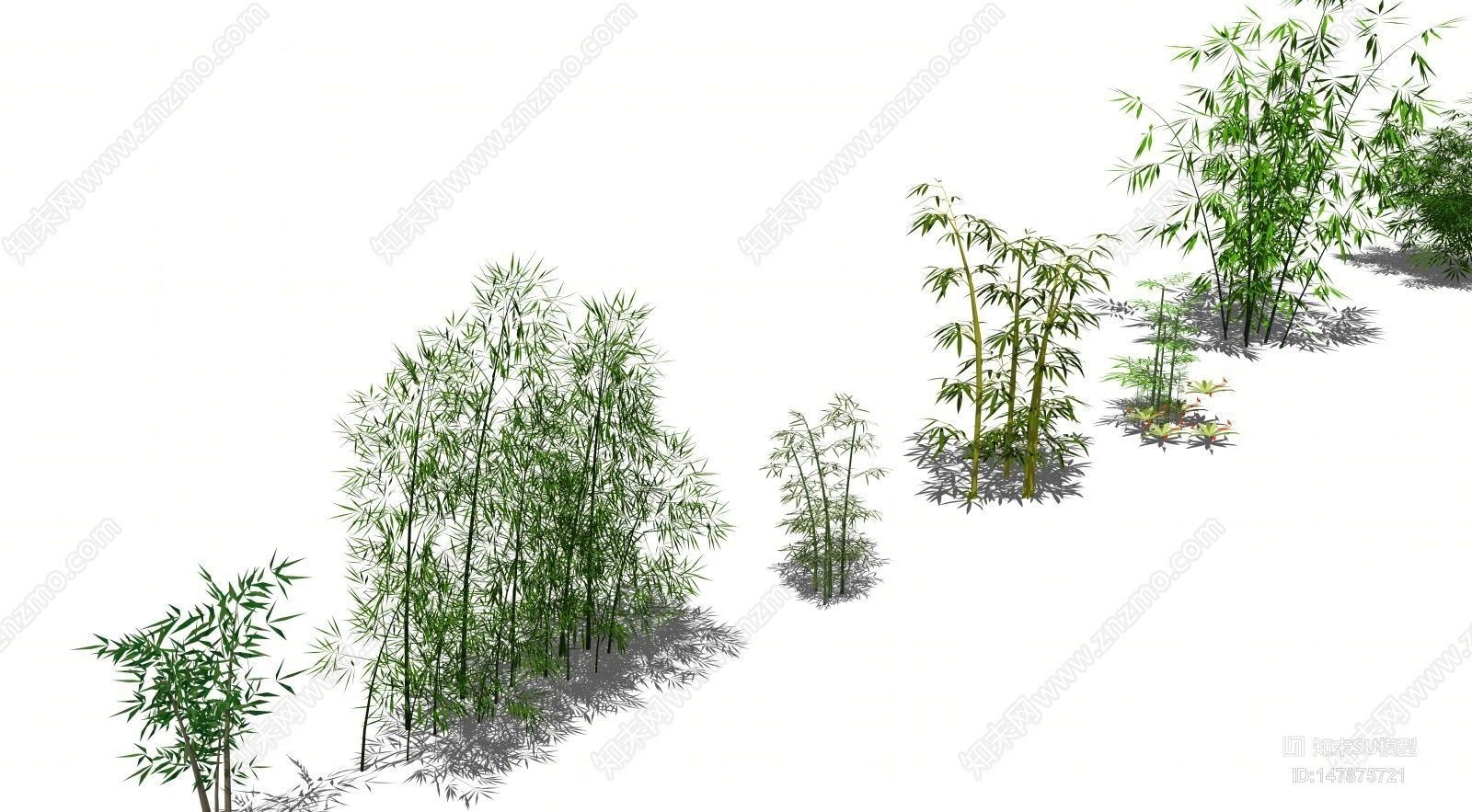 新中式竹文化植物竹子SU模型下载【ID:147875721】
