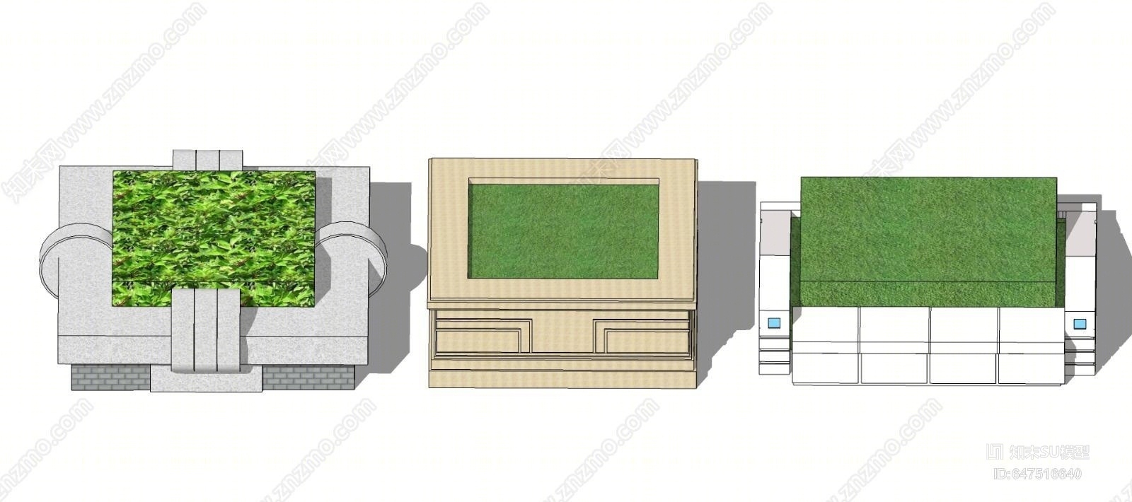 现代方形树池SU模型下载【ID:647516640】