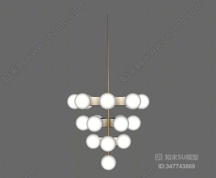 现代室内吊灯SU模型下载【ID:347743869】