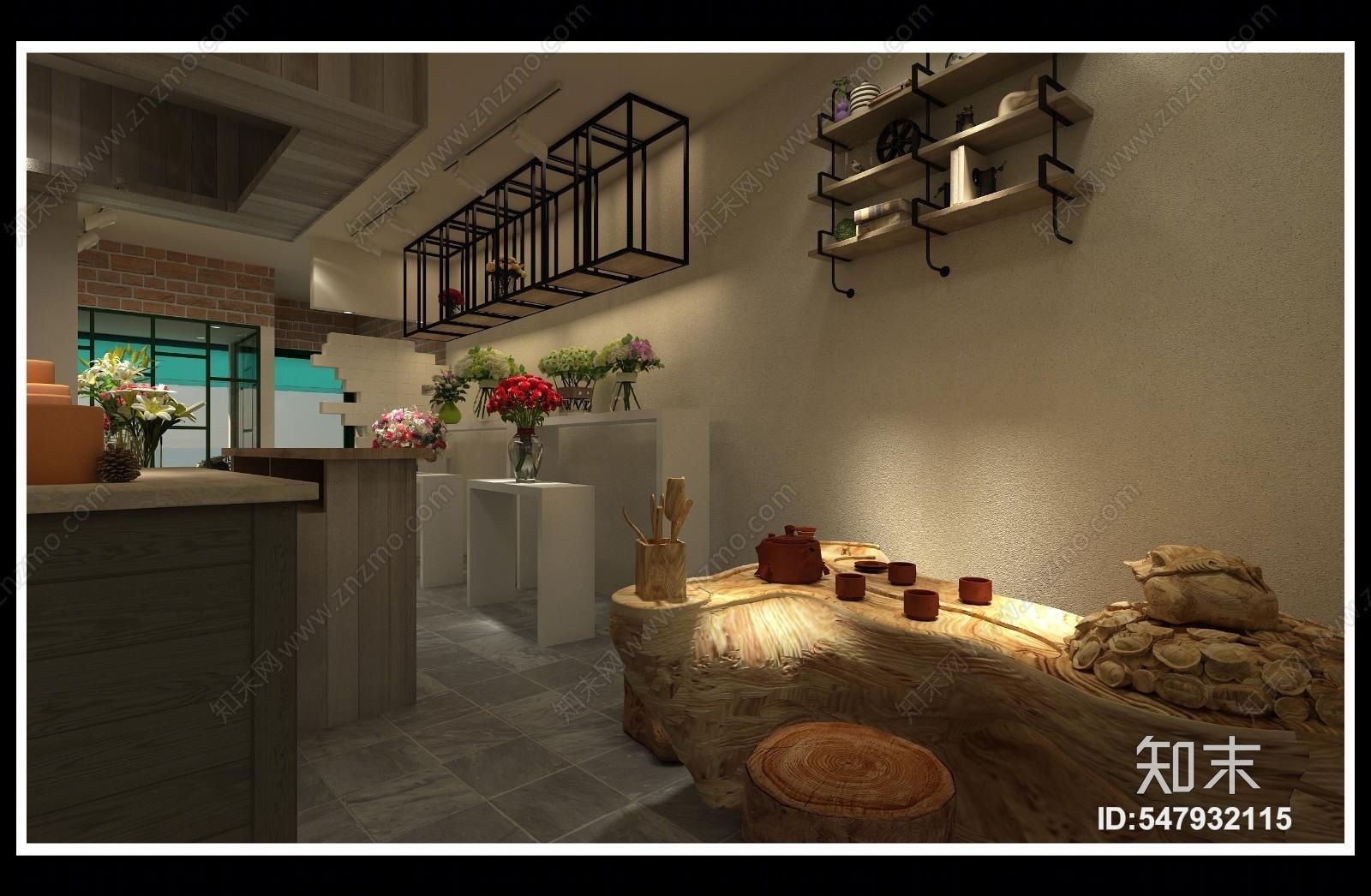 工业风花坊3D模型下载【ID:547932115】