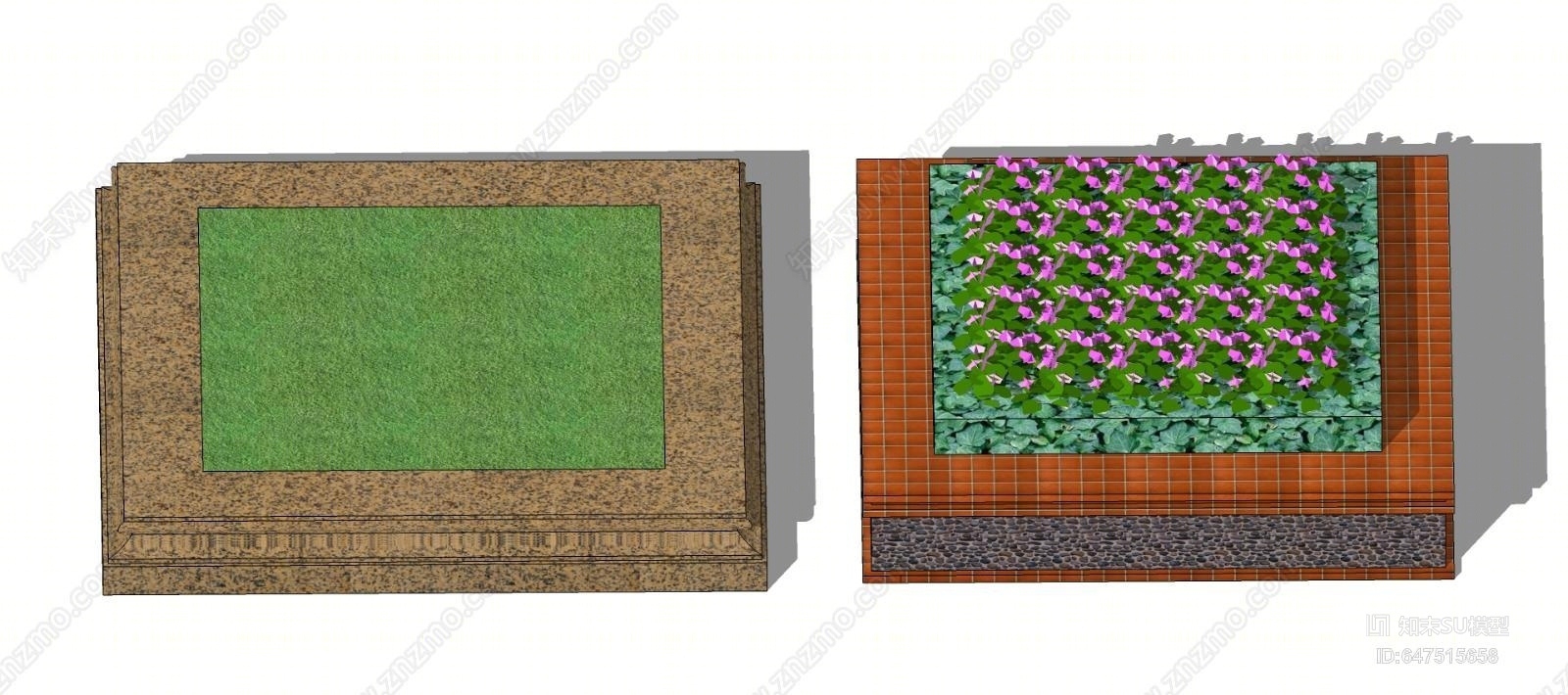 现代方形树池SU模型下载【ID:647515658】