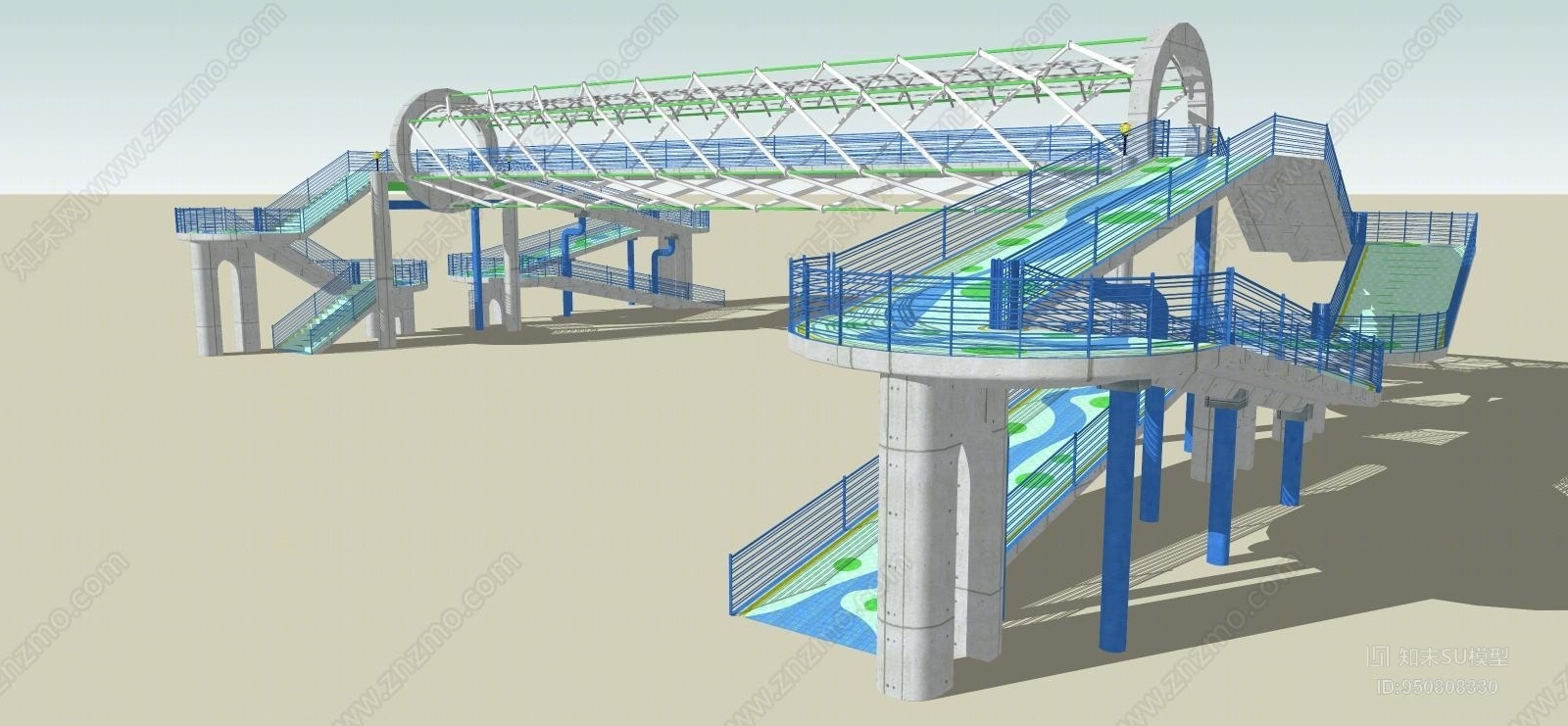 现代风格天桥SU模型下载【ID:950808330】