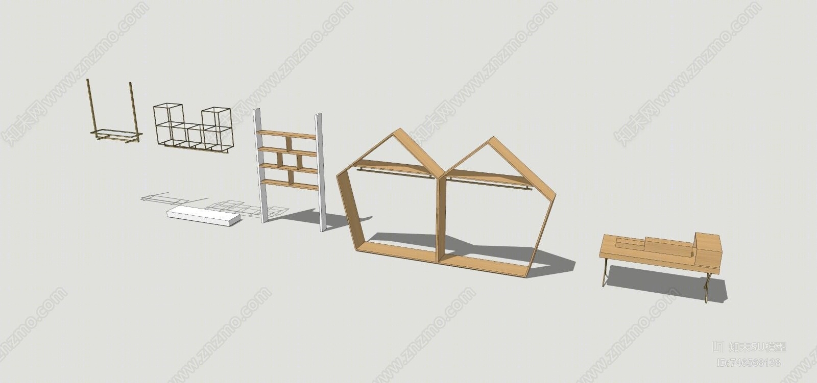 北欧风格展示架SU模型下载【ID:746568138】
