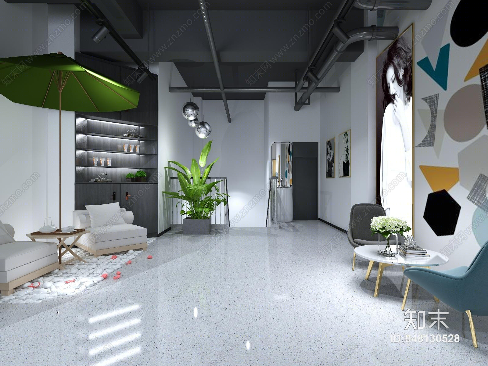 现代美容院3D模型下载【ID:948130528】