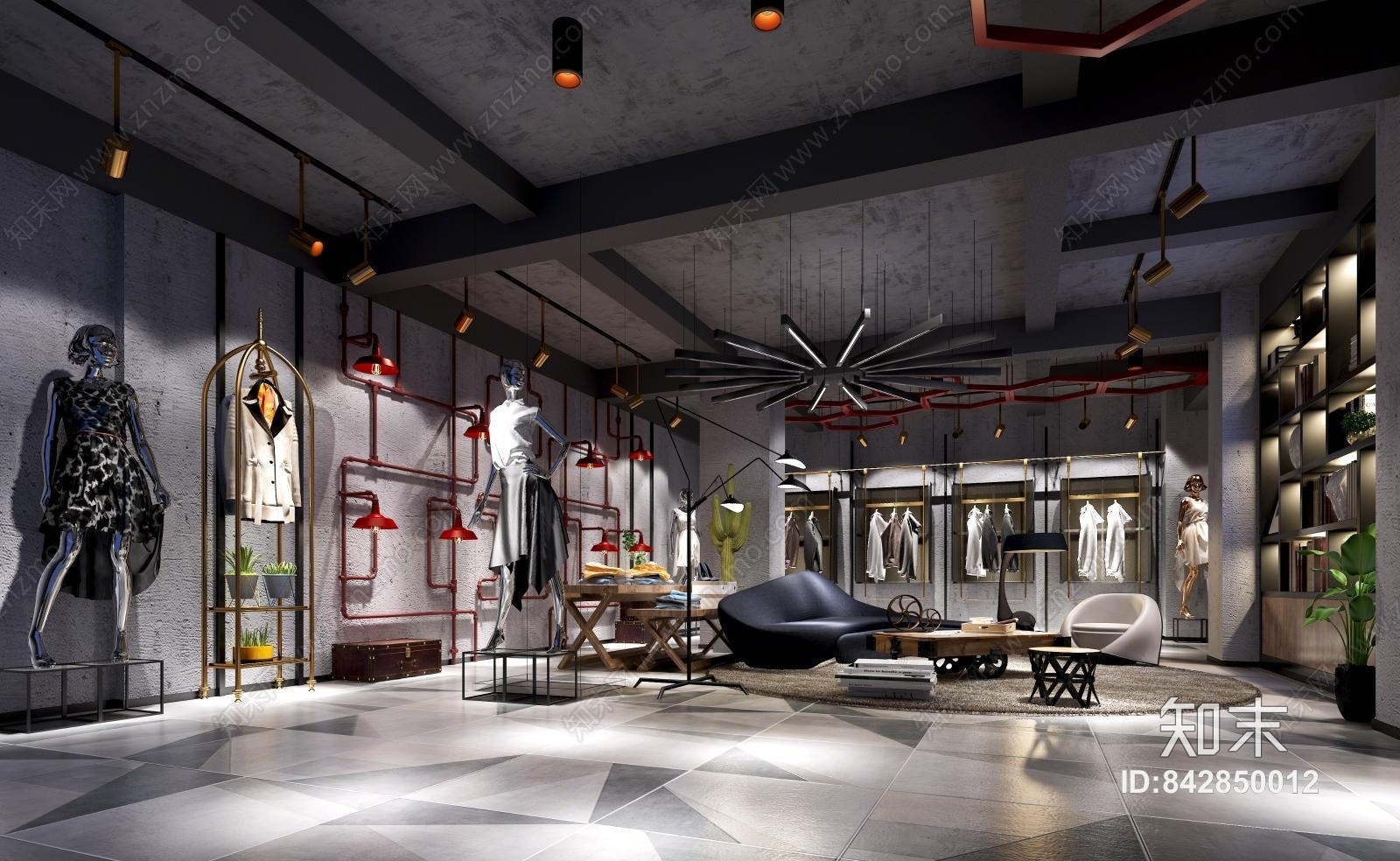 现代婚纱摄影展区3D模型下载【ID:842850012】