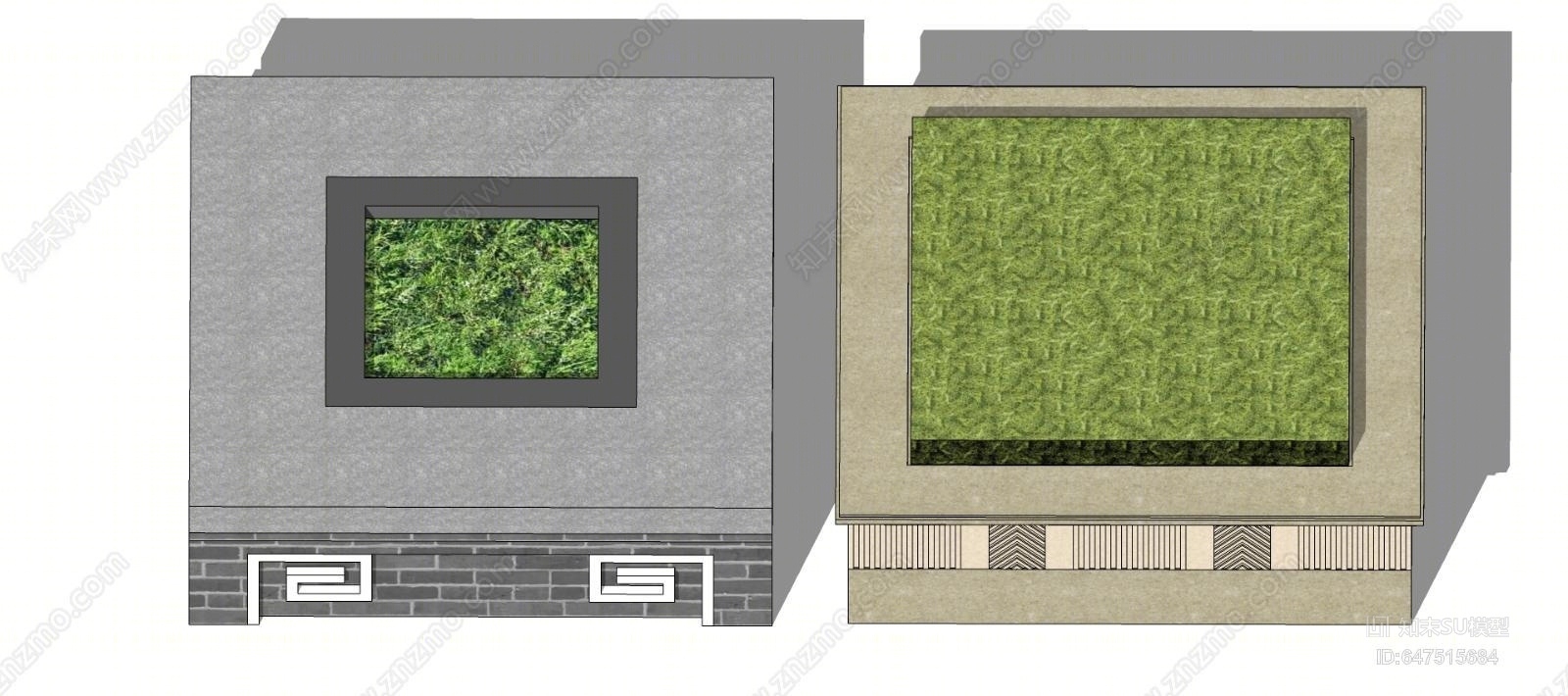 现代方形树池SU模型下载【ID:647515684】