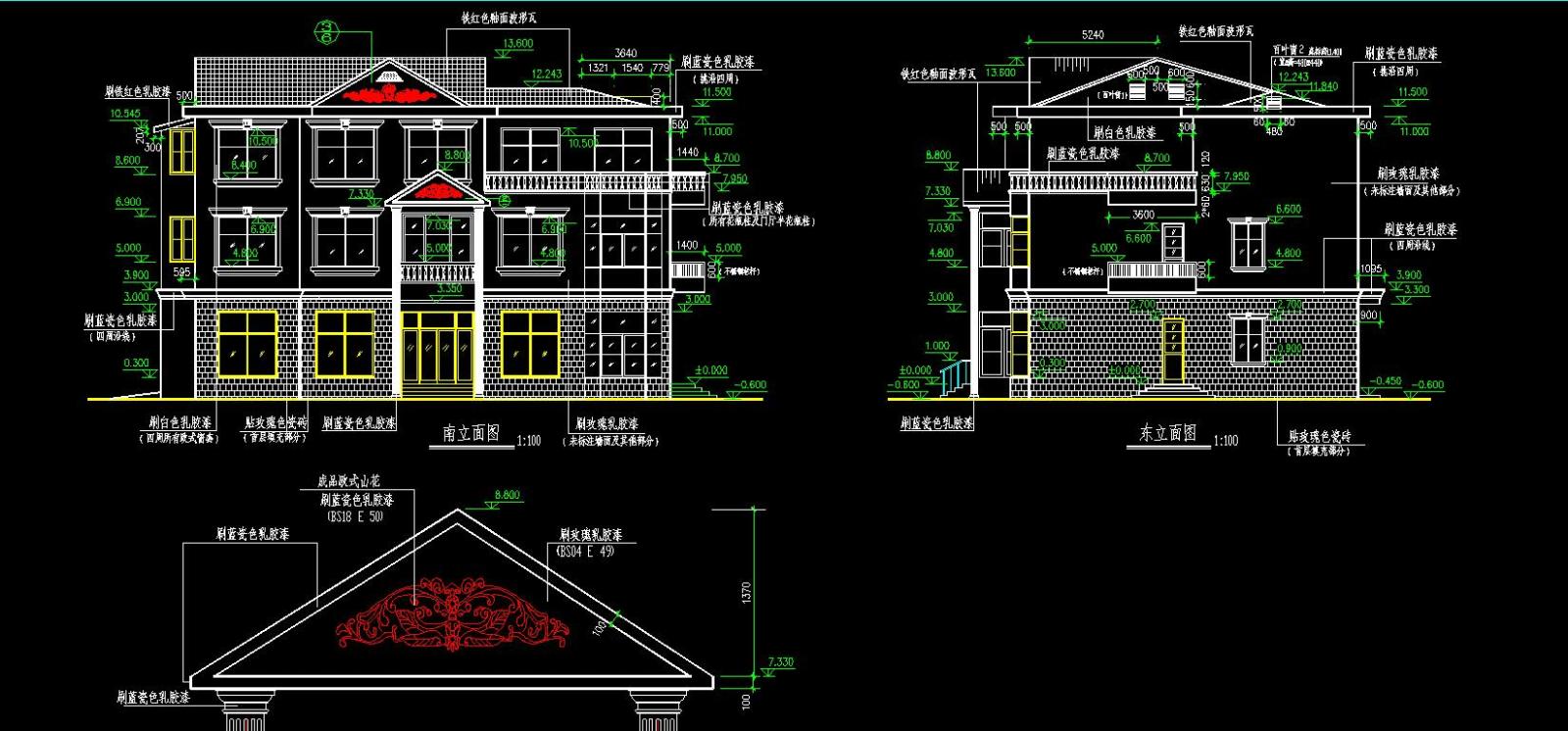 豪华别墅建筑施工图cad施工图下载【ID:528710477】