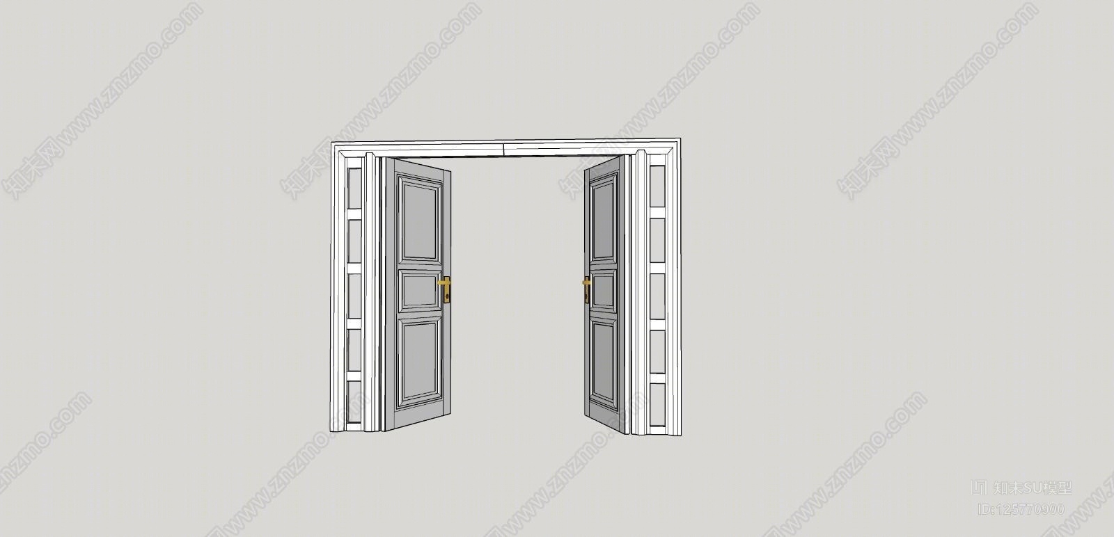 双开门SU模型精品下载_SketchUp模型_知末网