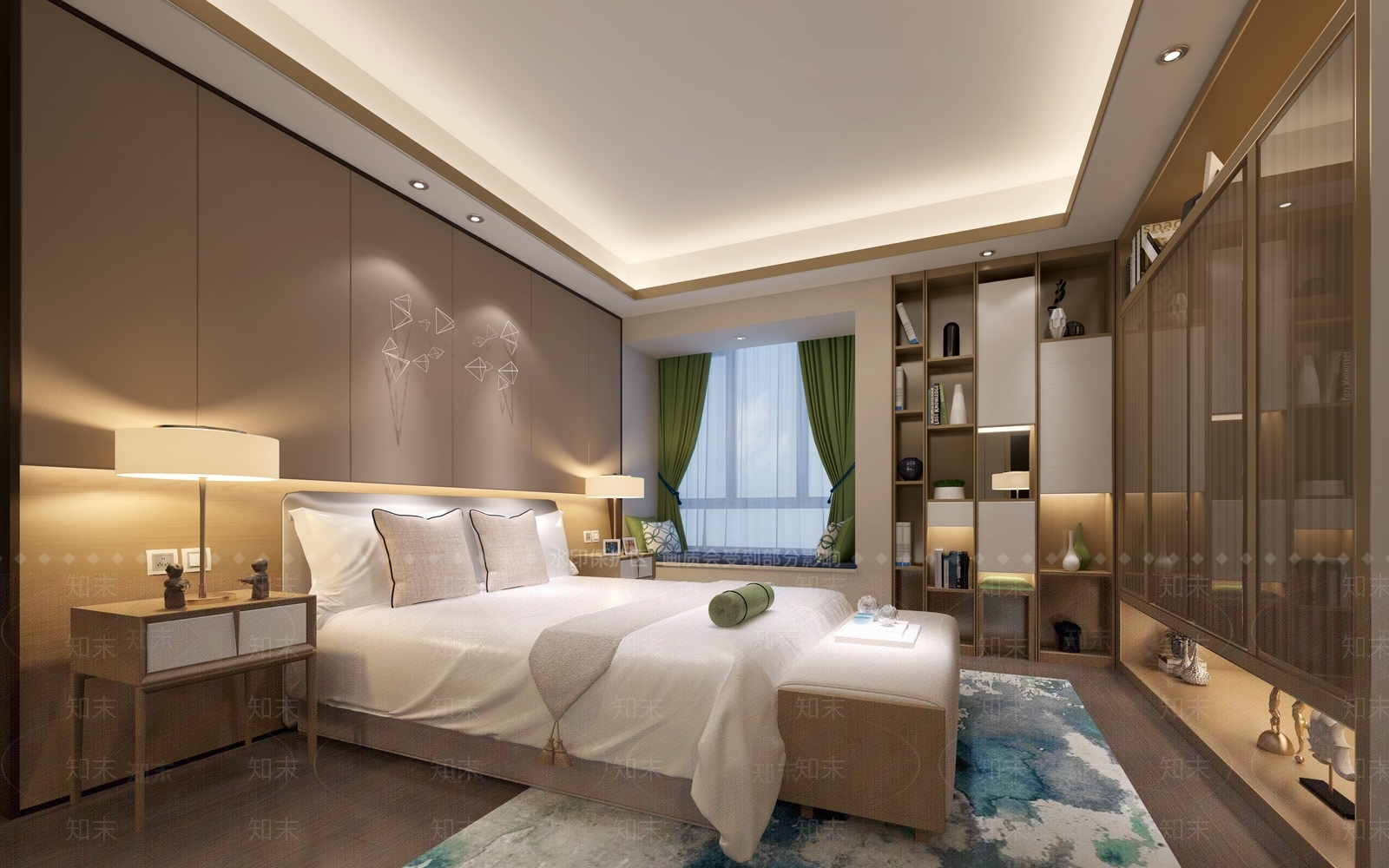 中式简约主卧室3D模型下载【ID:433610337】