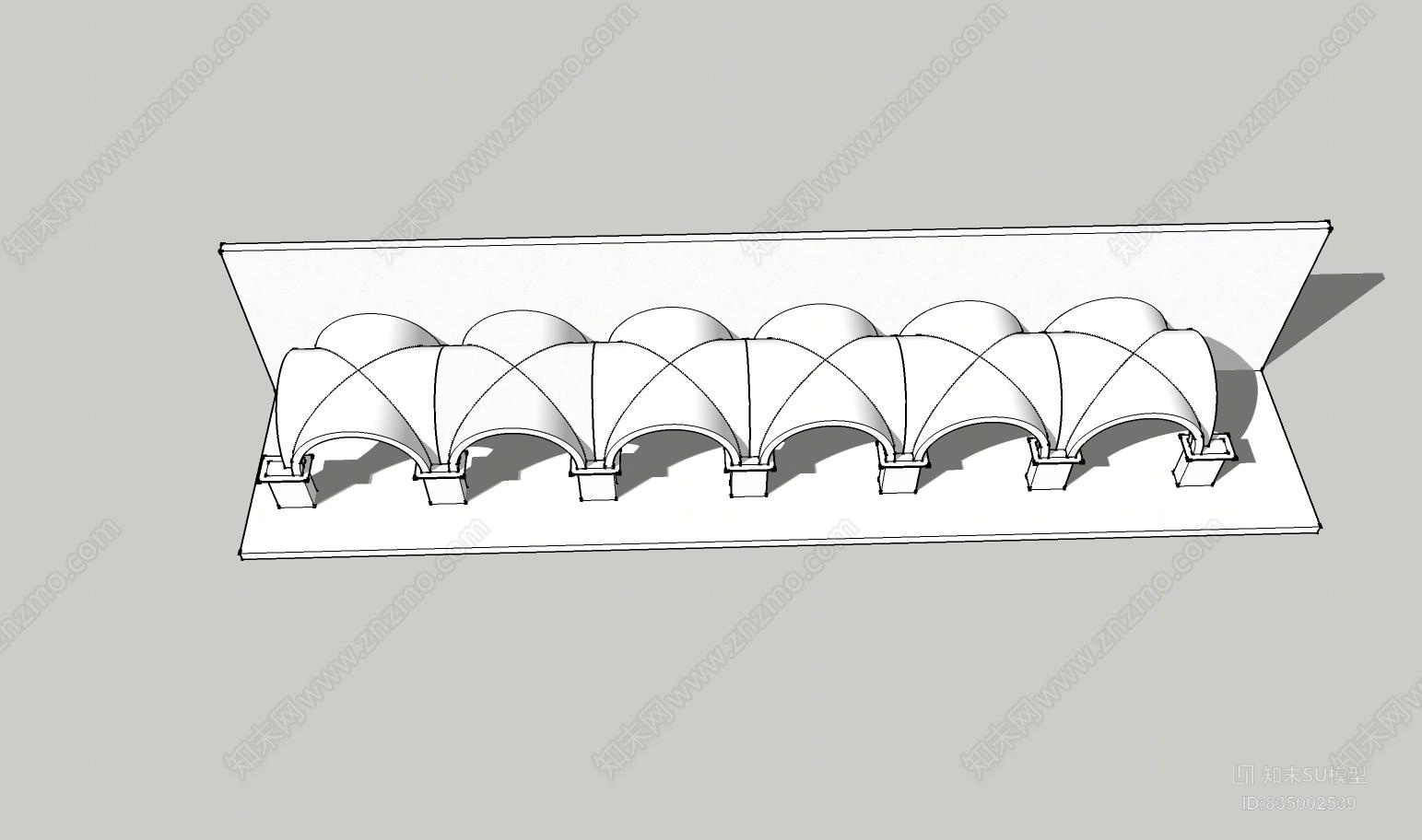 半圆十字拱顶SU模型下载【ID:835002539】