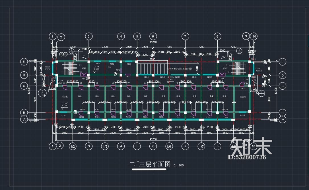 商品房样板图cad施工图下载【ID:532800736】