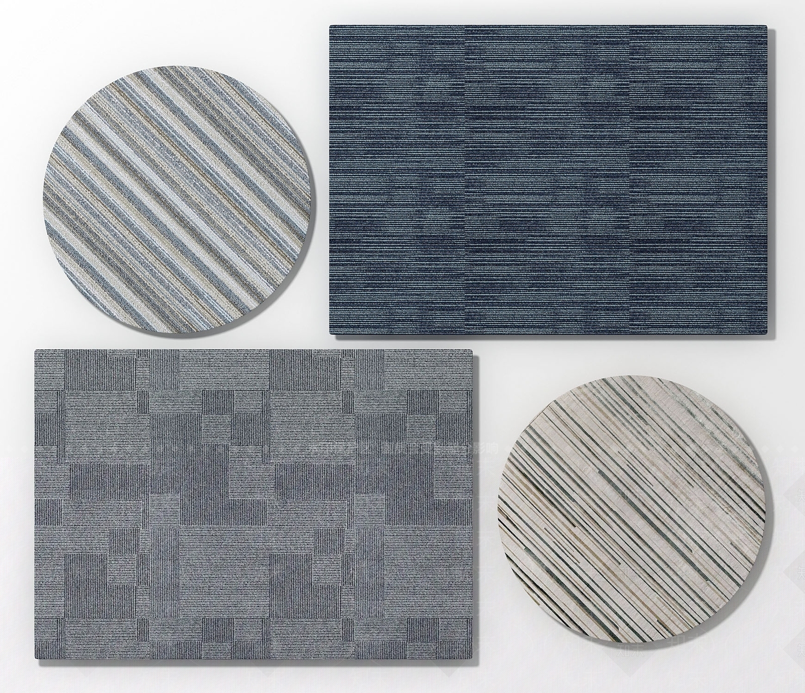 现代办公地毯组合模型3D模型下载【ID:432297071】