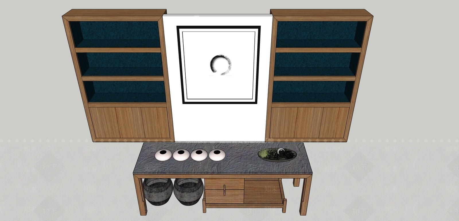 茶室家具SU模型下载【ID:534086852】