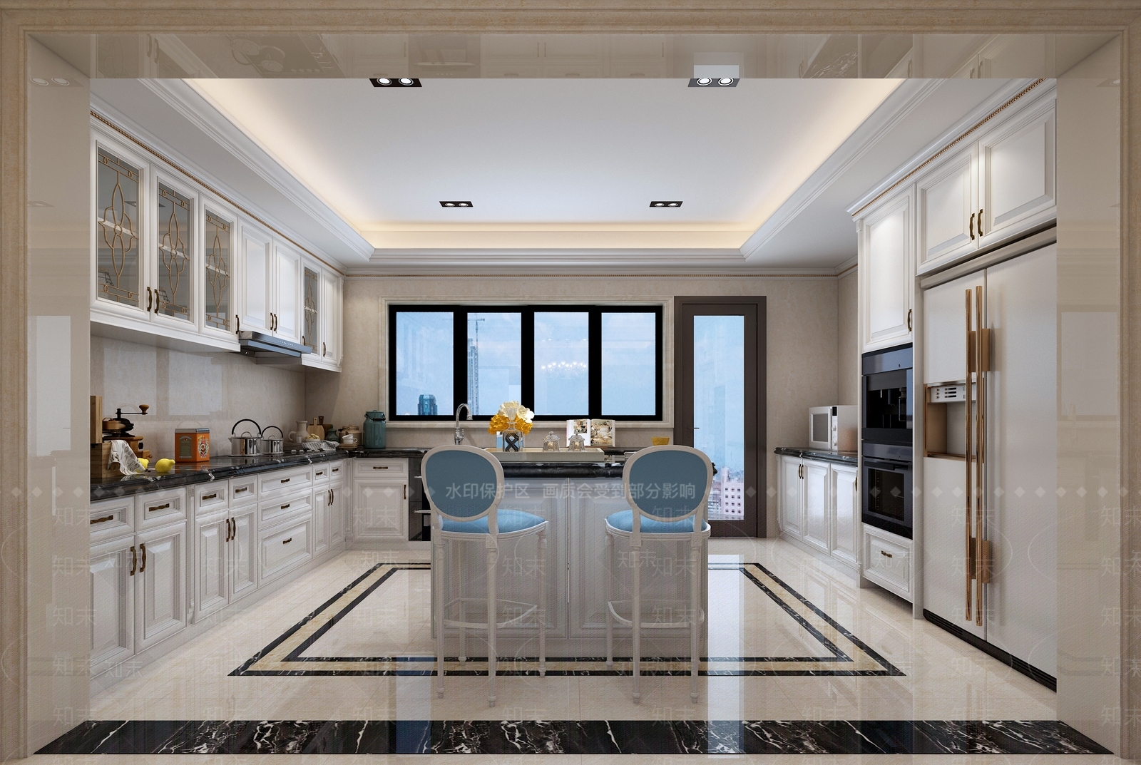 简欧厨房模型3D模型下载【ID:534417084】