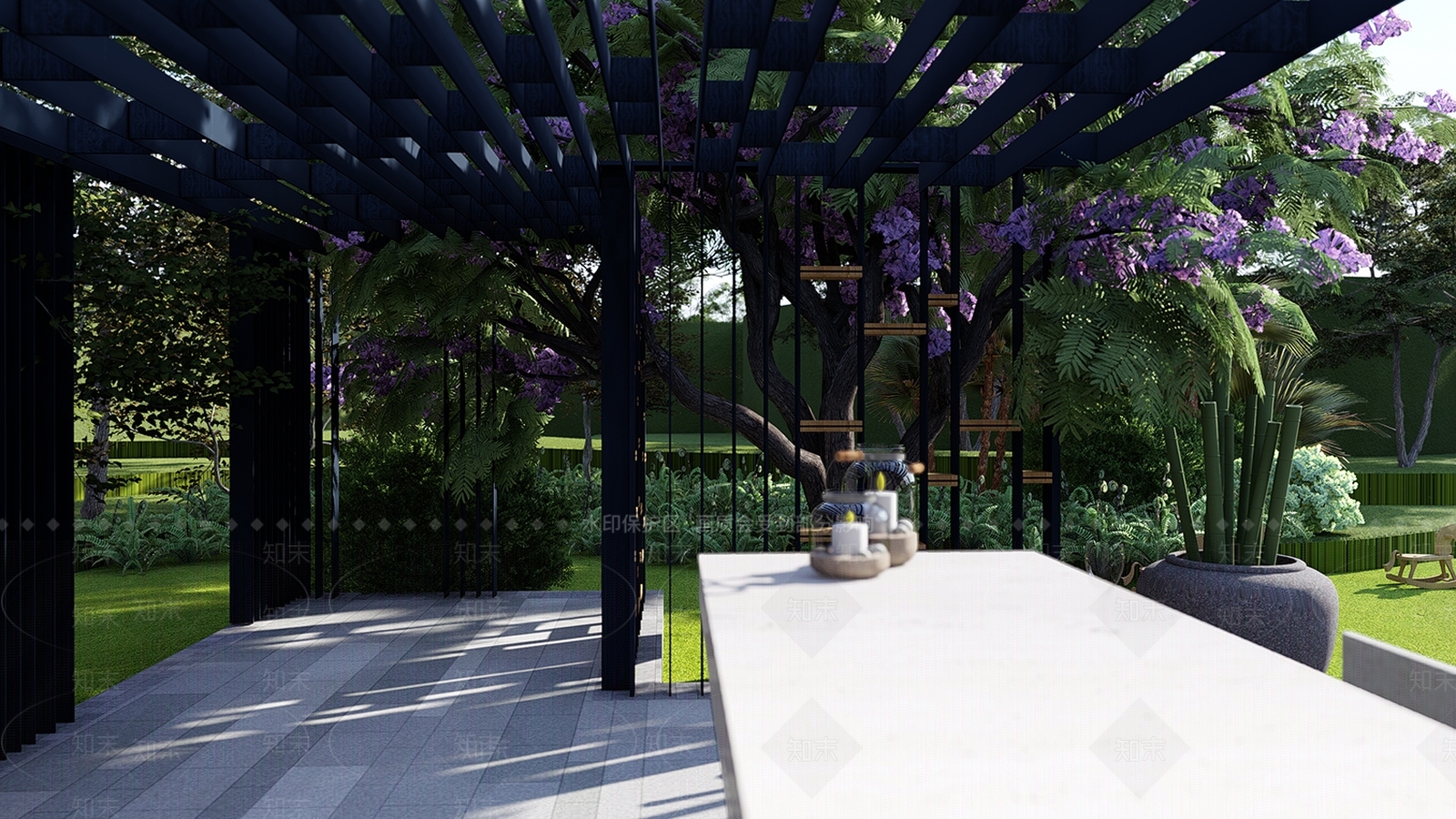 现代住宅景观展示区（SU+LUMION+效果参数含日景夜景）SU模型下载【ID:833085493】
