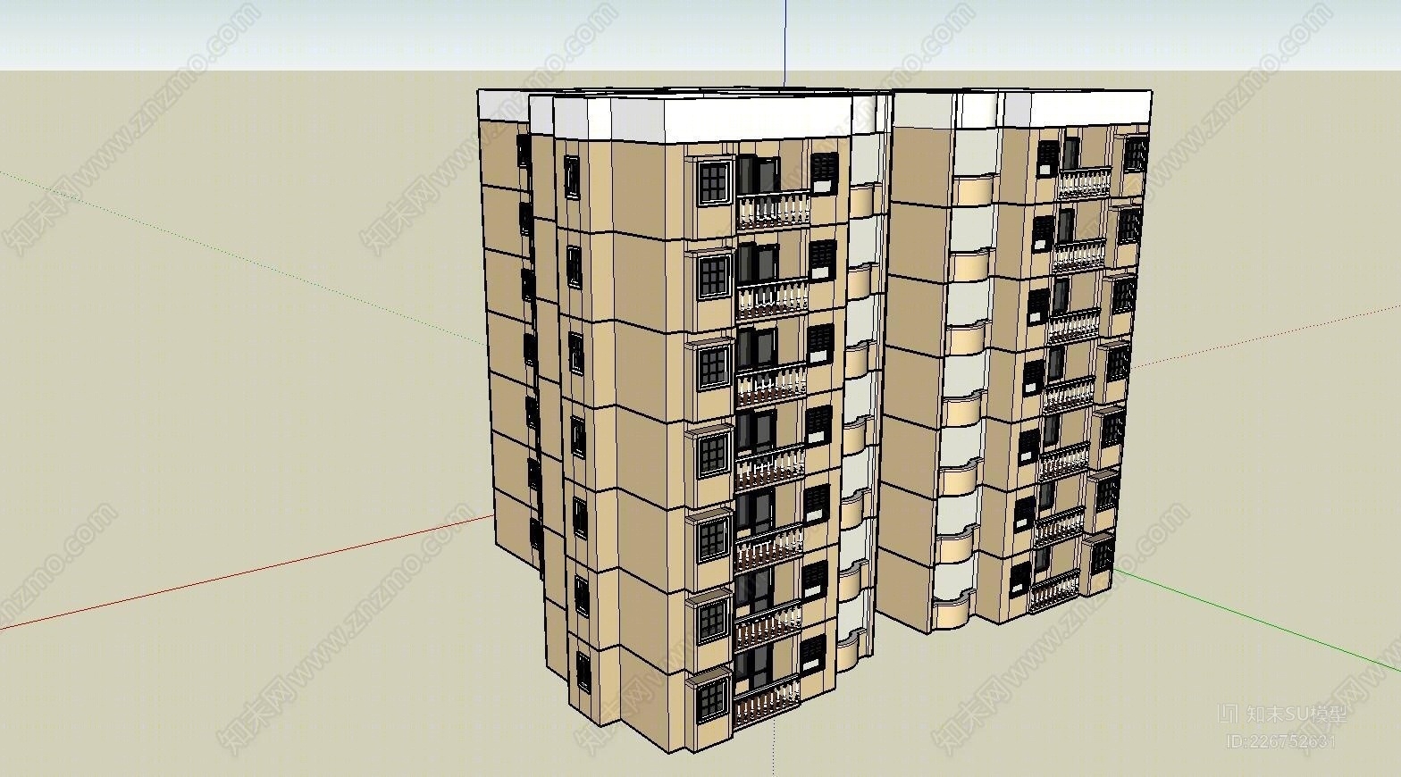 现代住宅SU模型下载【ID:226752631】