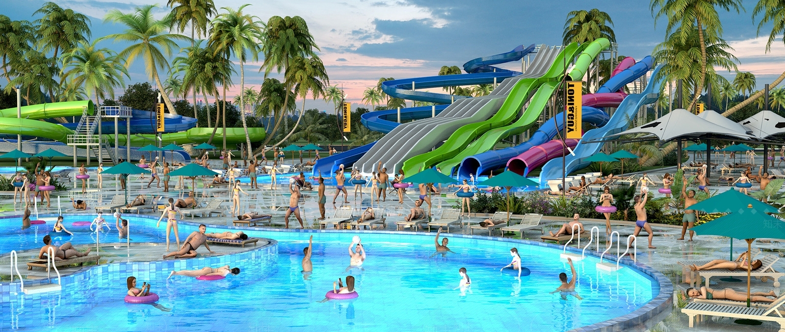 水上游乐场3D模型下载【ID:533600165】